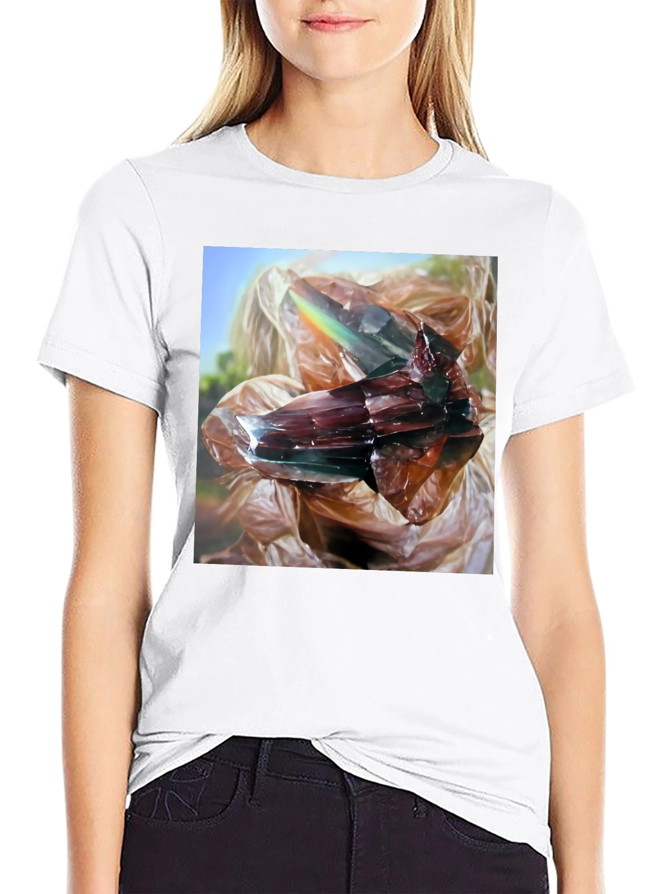 Abstract Crystal Graphic Black T-Shirt