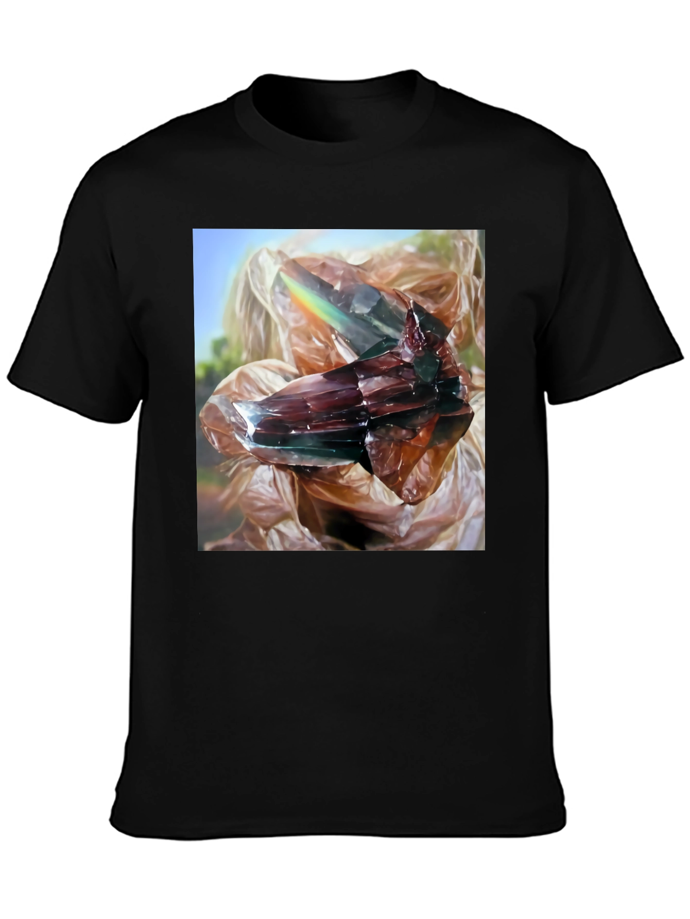 Abstract Crystal Graphic Black T-Shirt