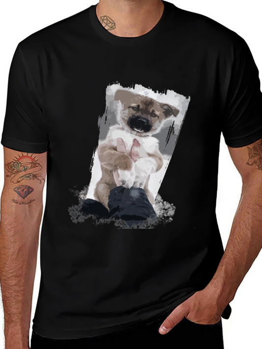 Puppy Art Black T-Shirt