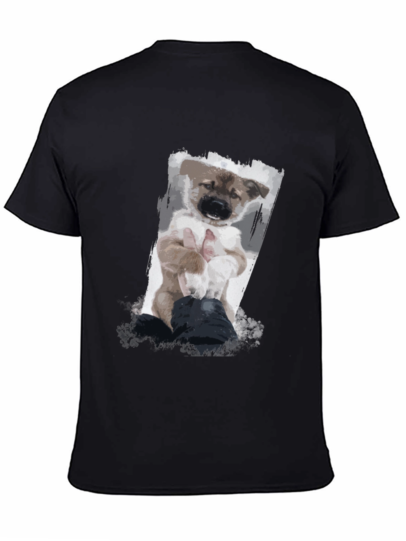 Puppy Art Black T-Shirt