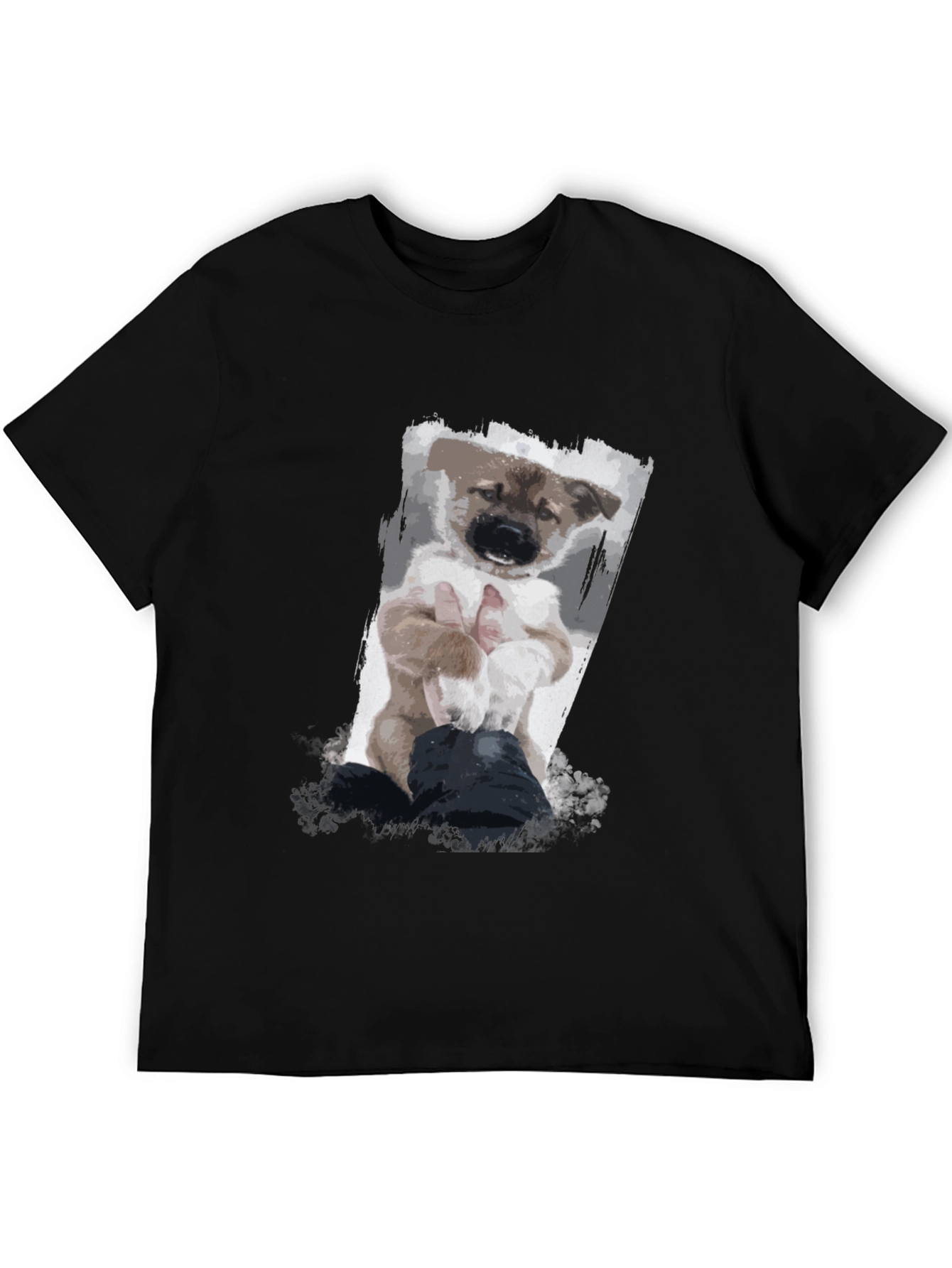 Puppy Art Black T-Shirt