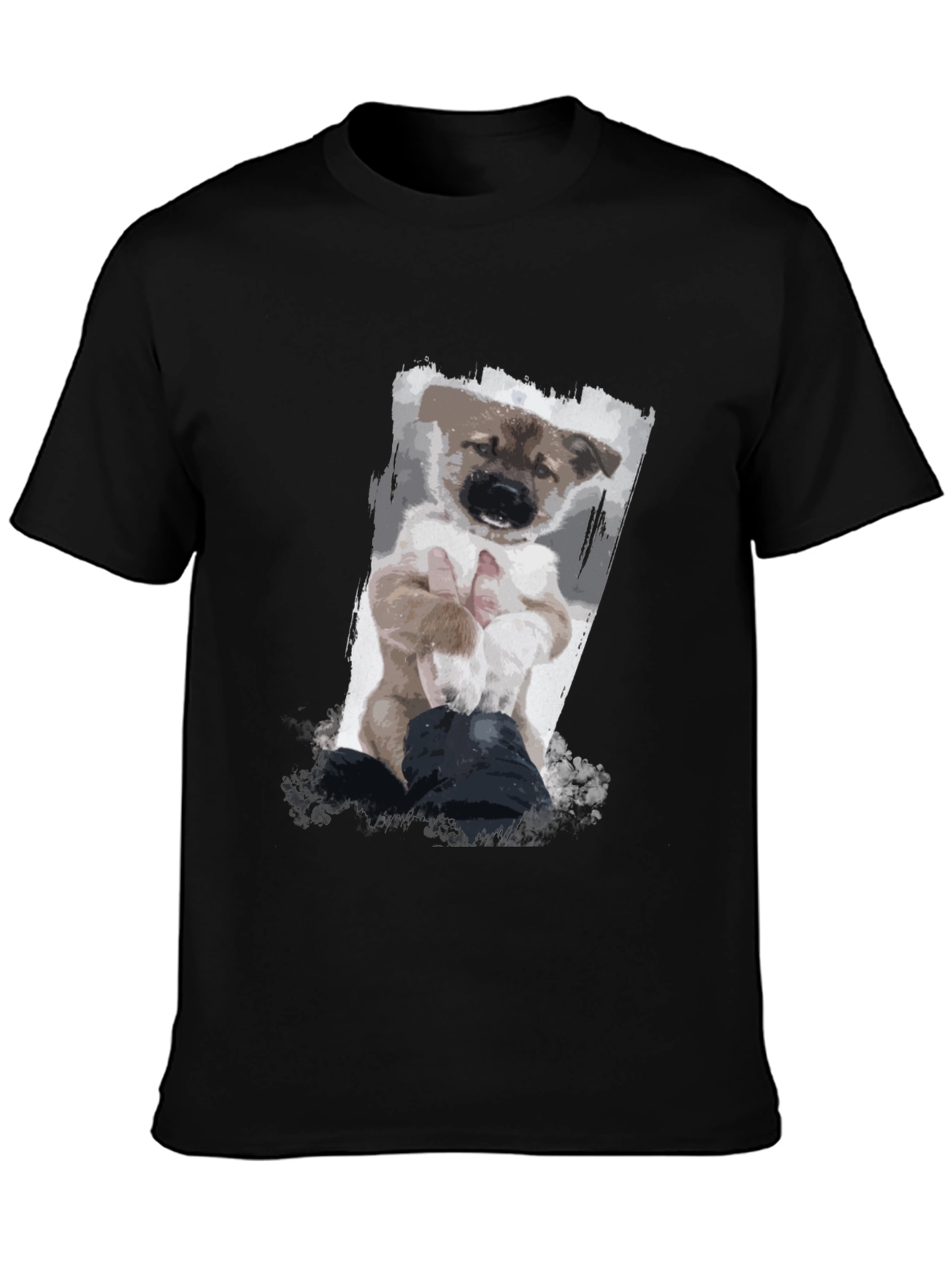 Puppy Art Black T-Shirt