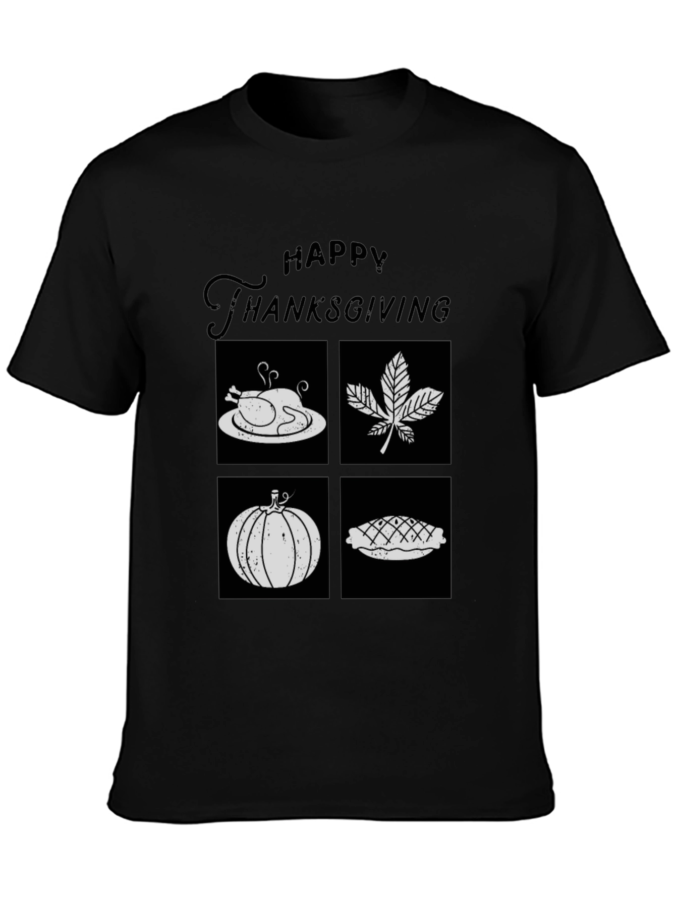 Happy Thanksgiving T-Shirt with Festive Icons
