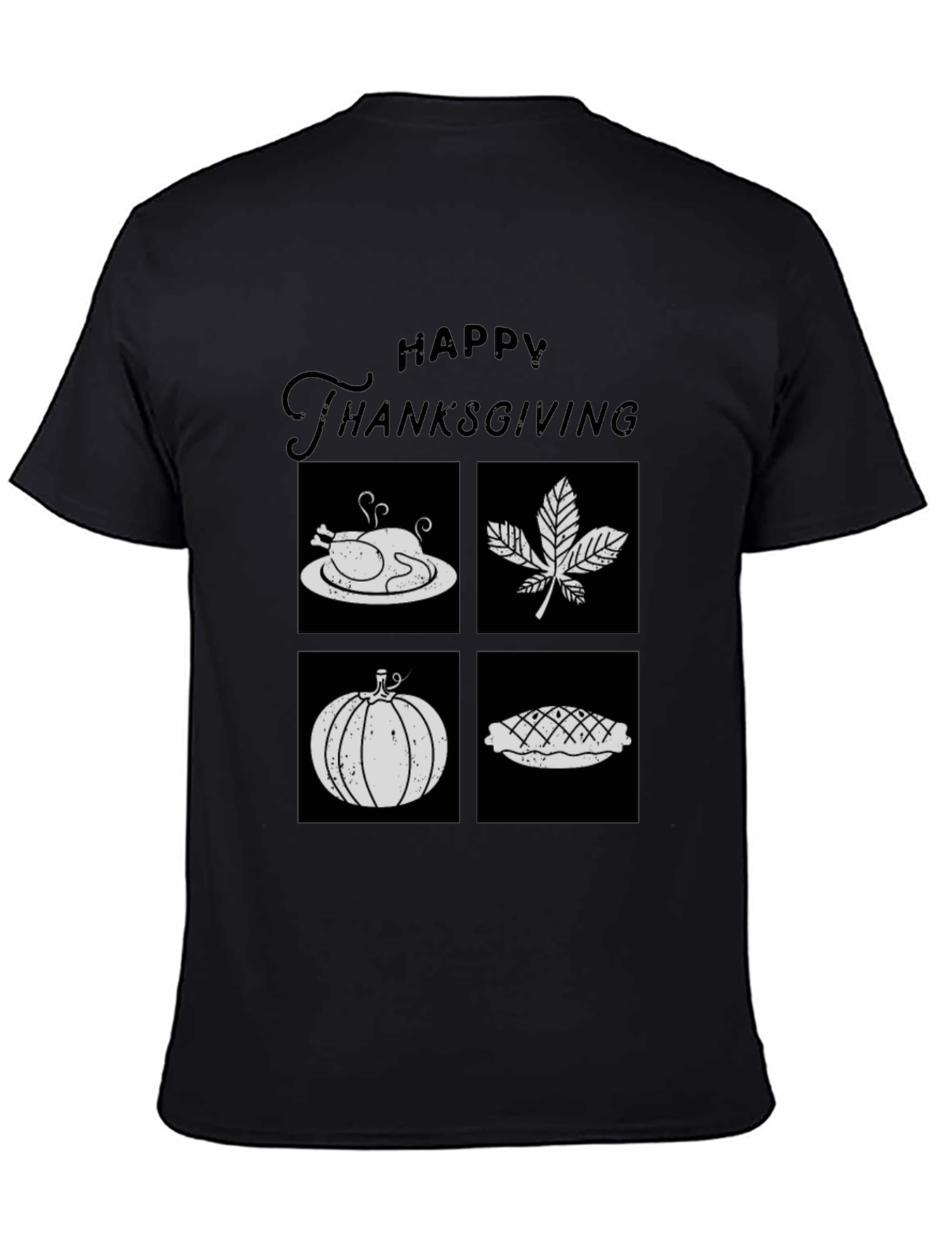 Happy Thanksgiving T-Shirt with Festive Icons