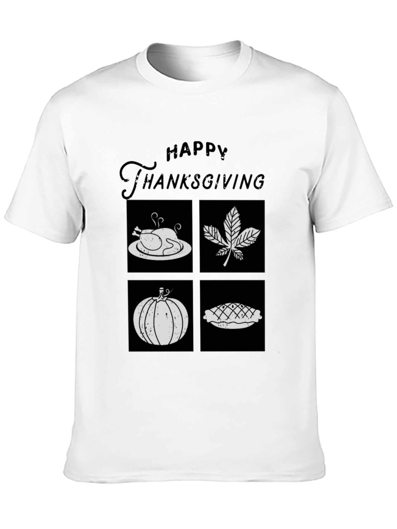 Happy Thanksgiving T-Shirt with Festive Icons
