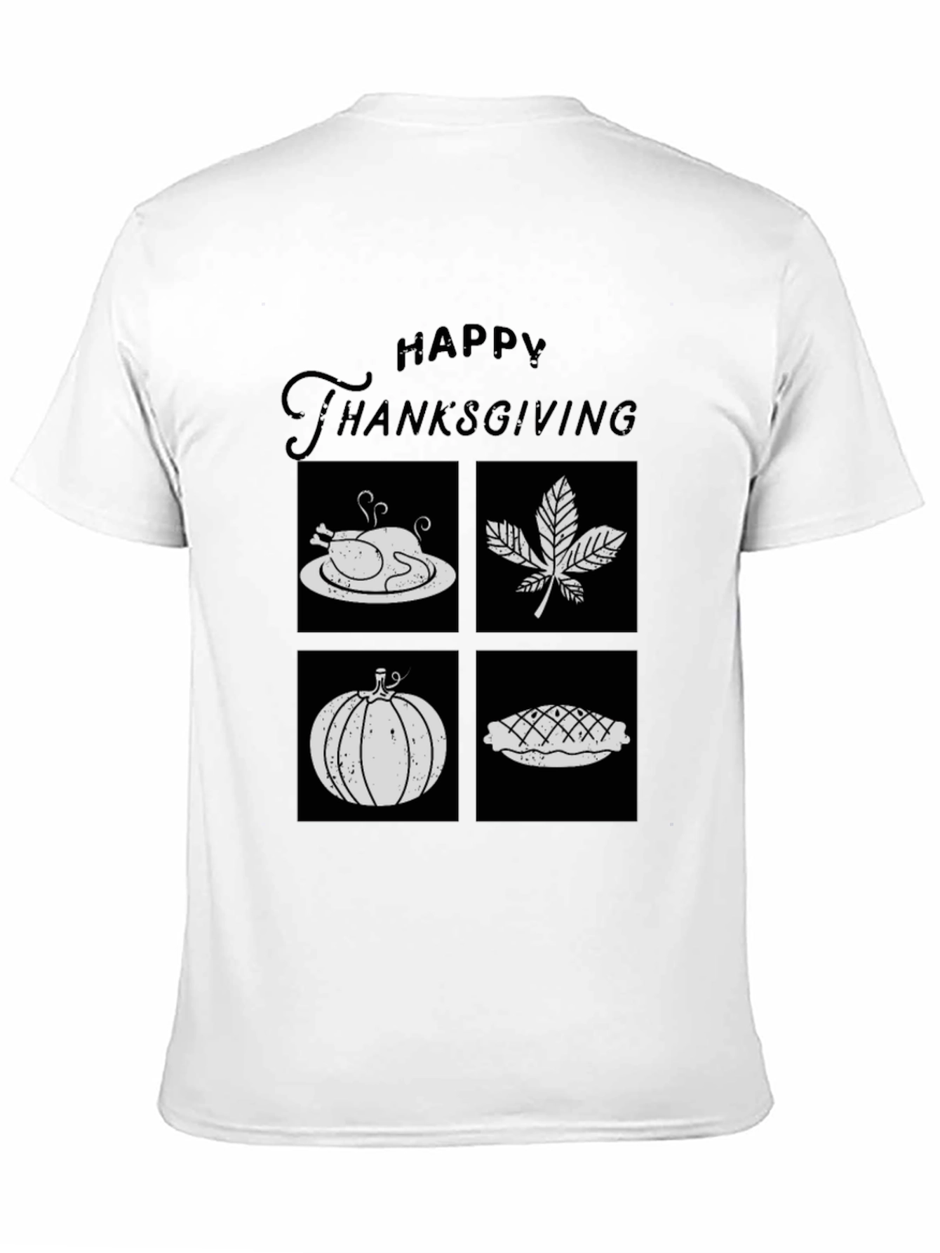 Happy Thanksgiving T-Shirt with Festive Icons