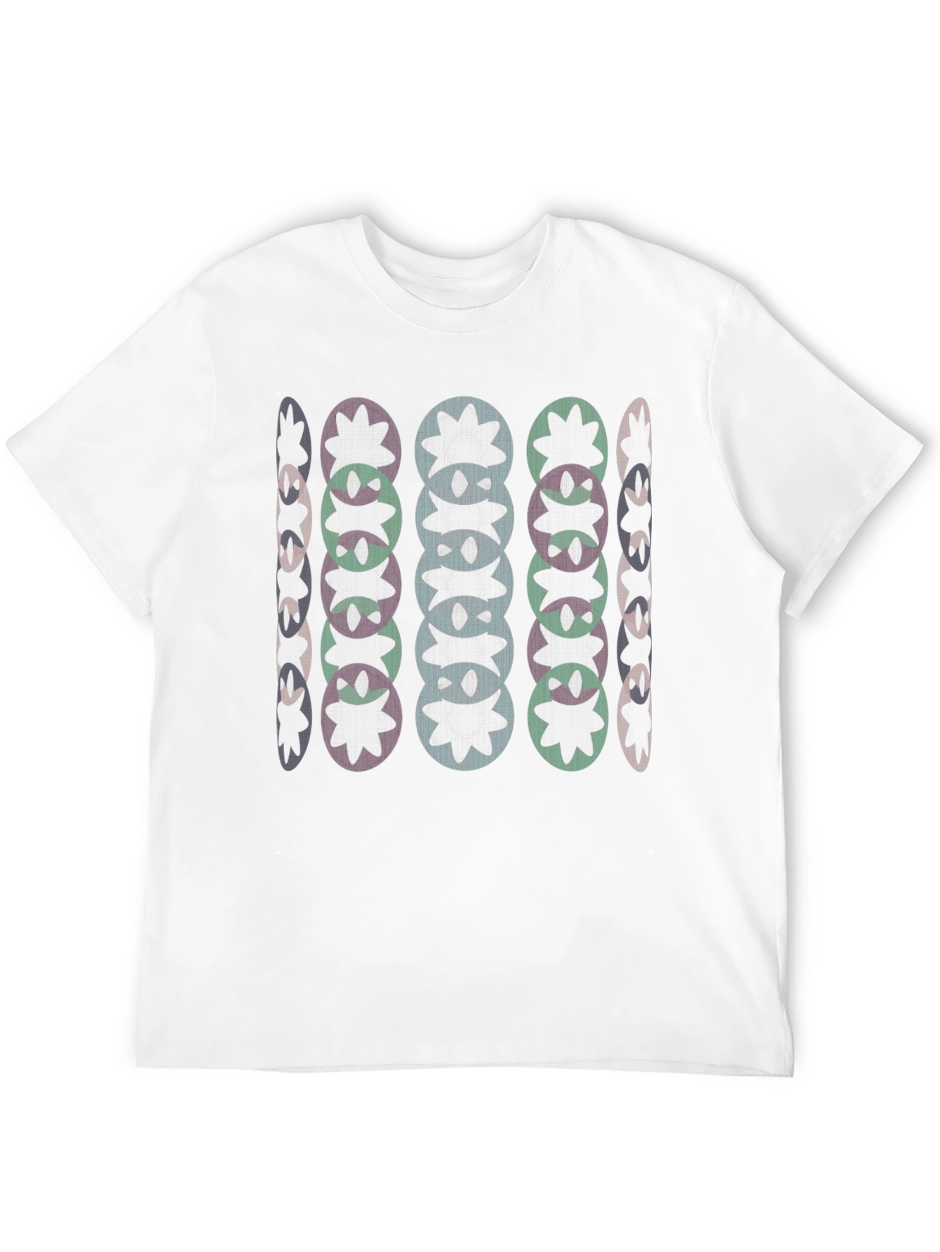 Abstract Floral Pattern Black T-Shirt