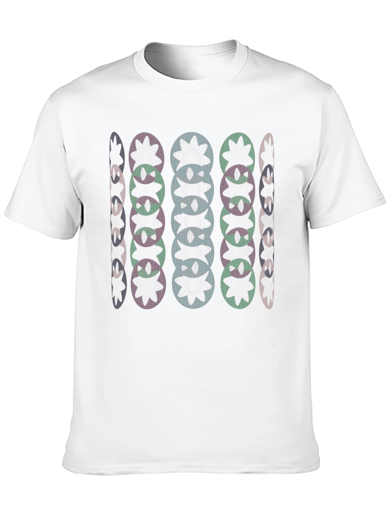 Abstract Floral Pattern Black T-Shirt