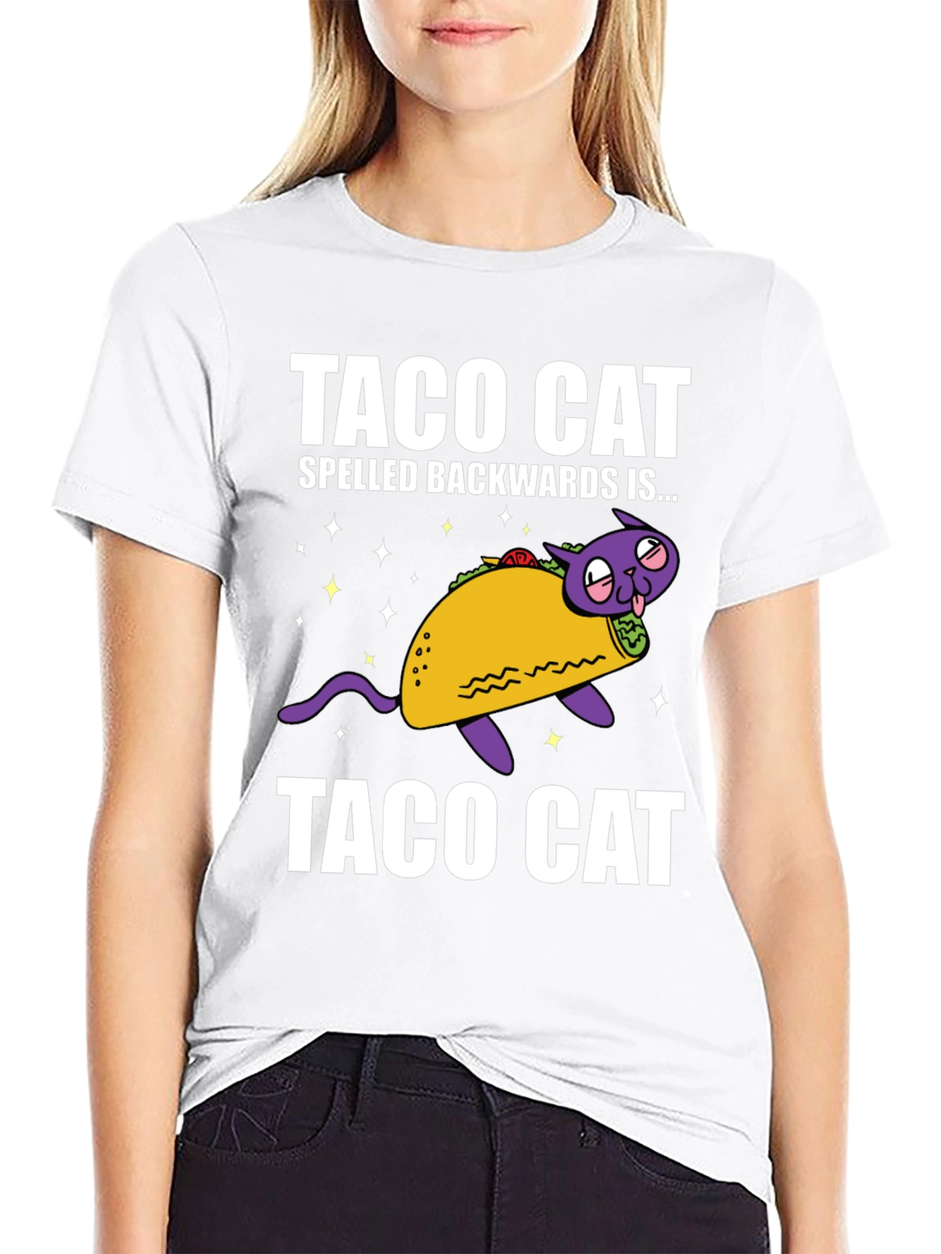 Taco Cat Funny Graphic Tee - Spelled Backwards!