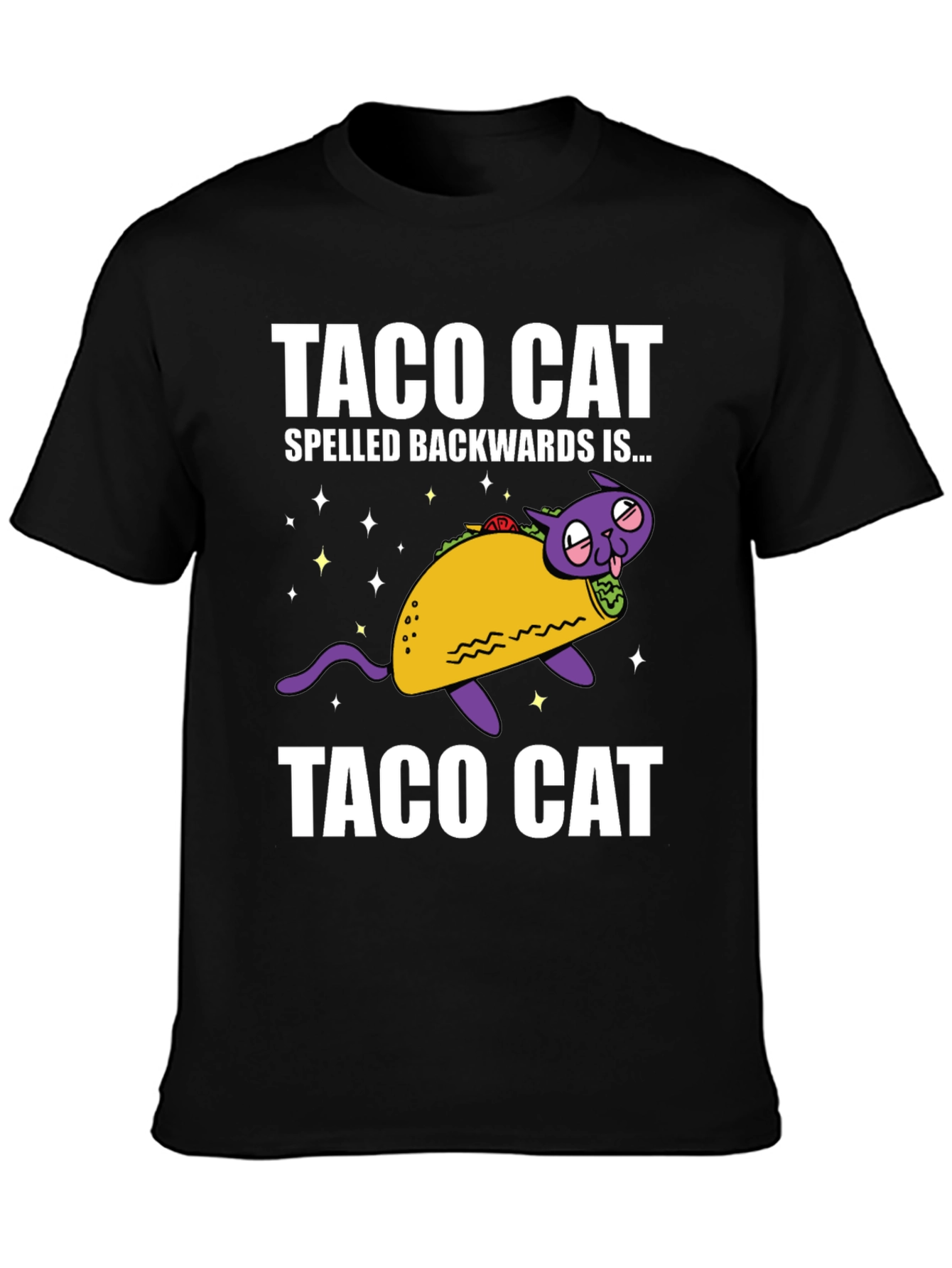 Taco Cat Funny Graphic Tee - Spelled Backwards!