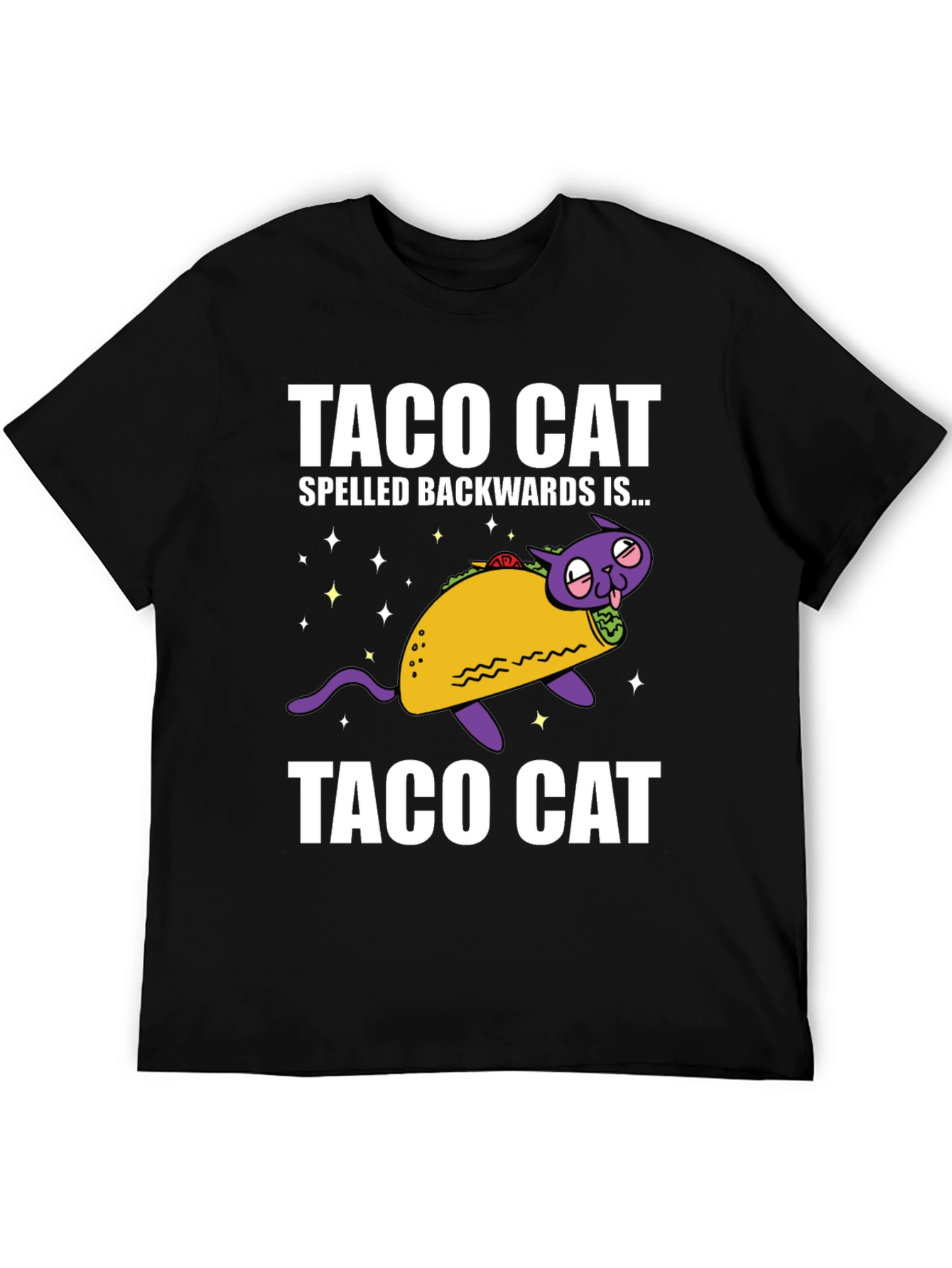 Taco Cat Funny Graphic Tee - Spelled Backwards!