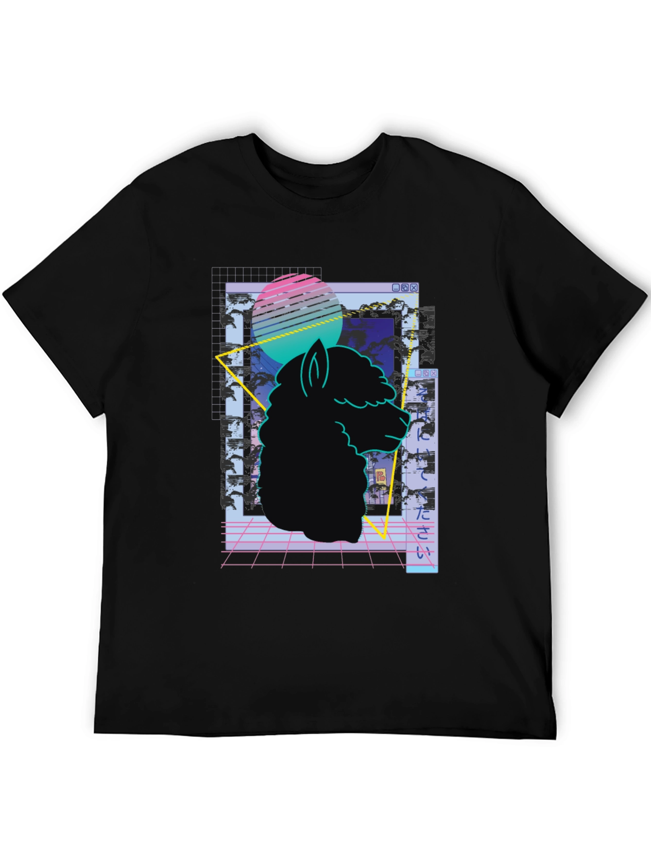 Retro Alpaca T-Shirt - Vaporwave Style