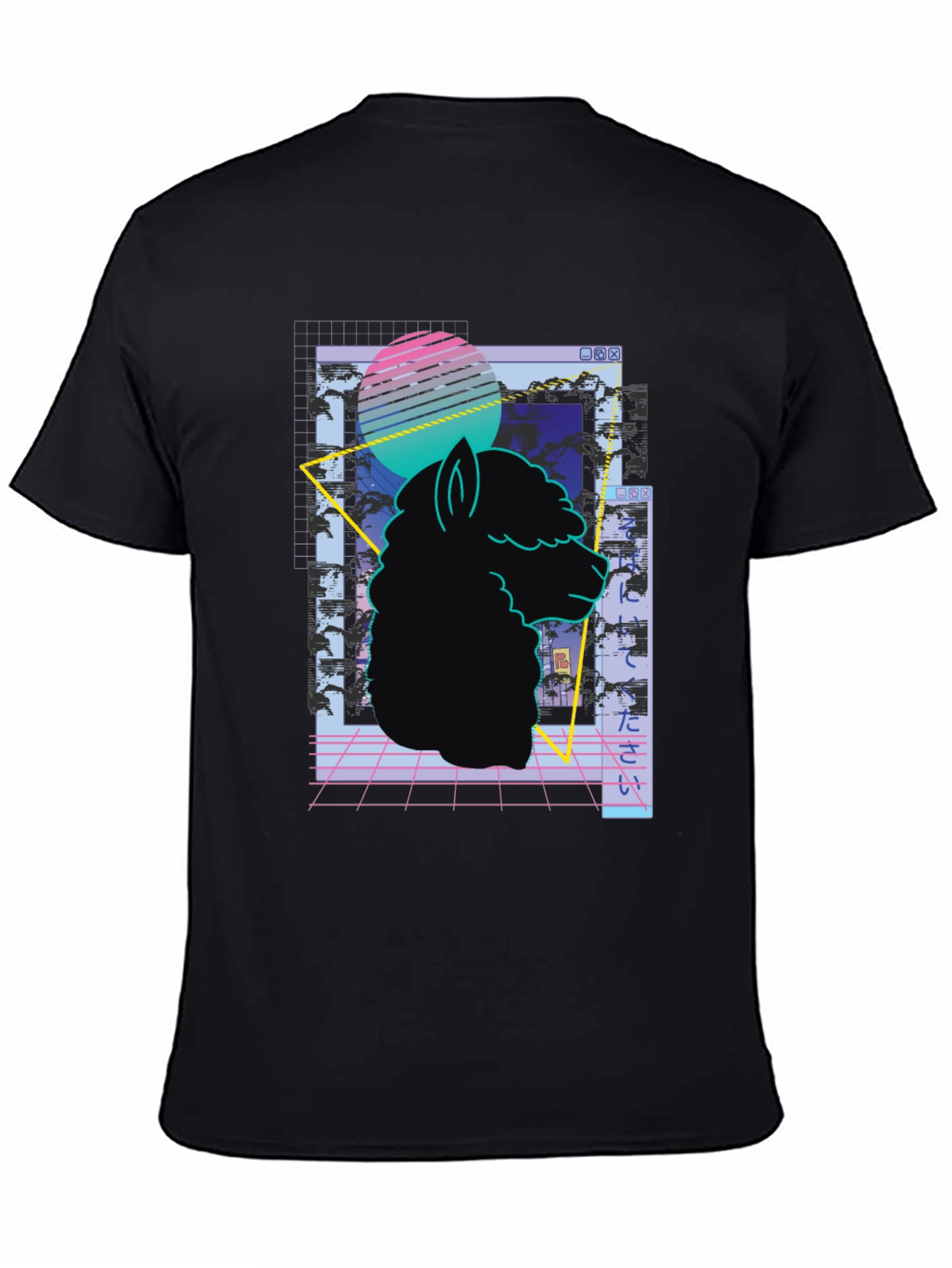 Retro Alpaca T-Shirt - Vaporwave Style