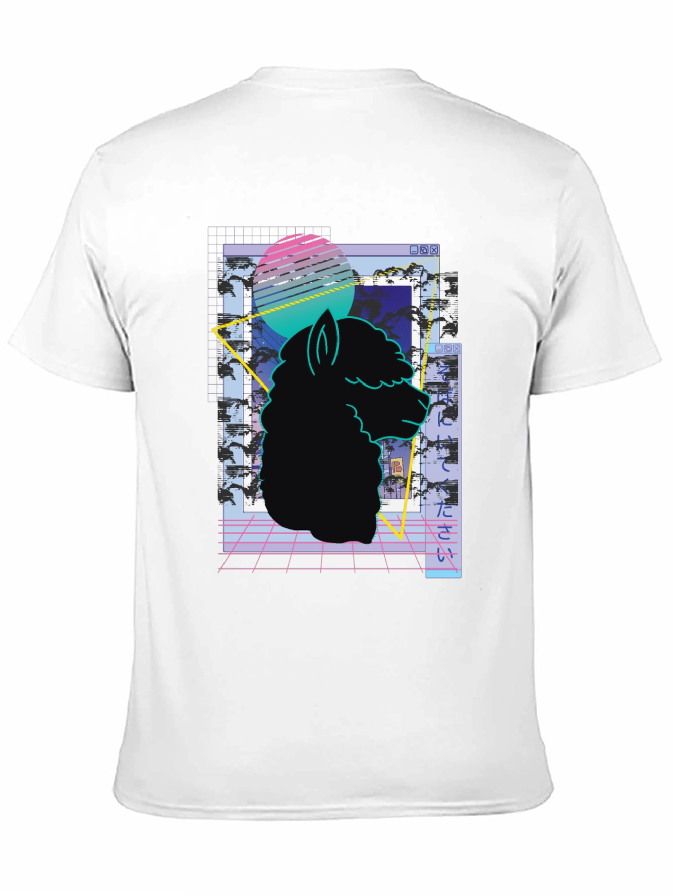 Retro Alpaca T-Shirt - Vaporwave Style