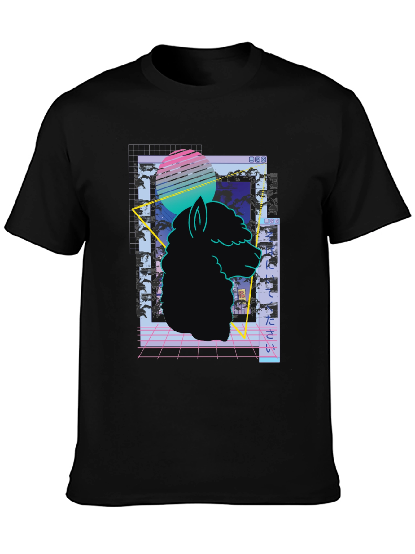 Retro Alpaca T-Shirt - Vaporwave Style
