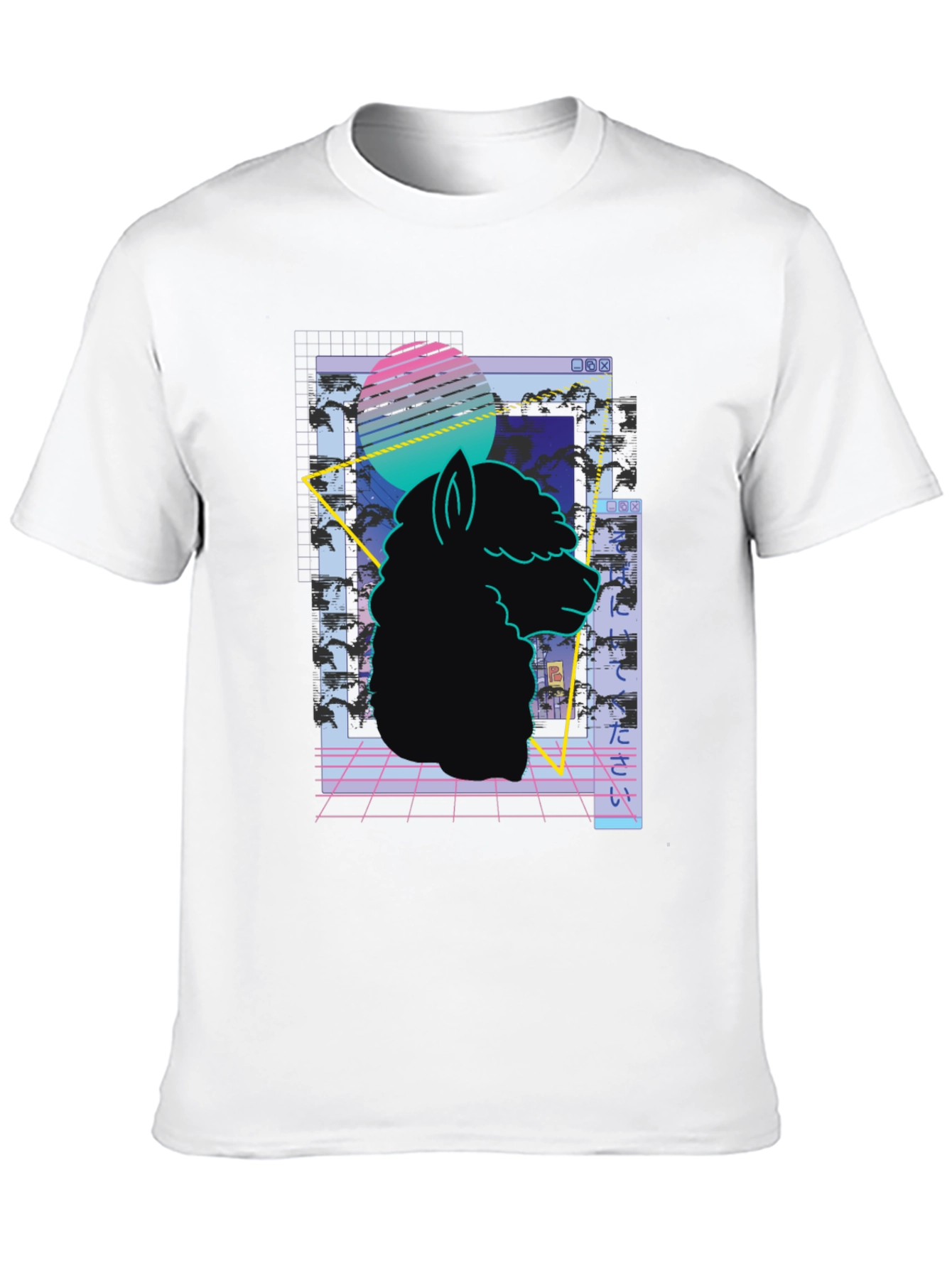 Retro Alpaca T-Shirt - Vaporwave Style