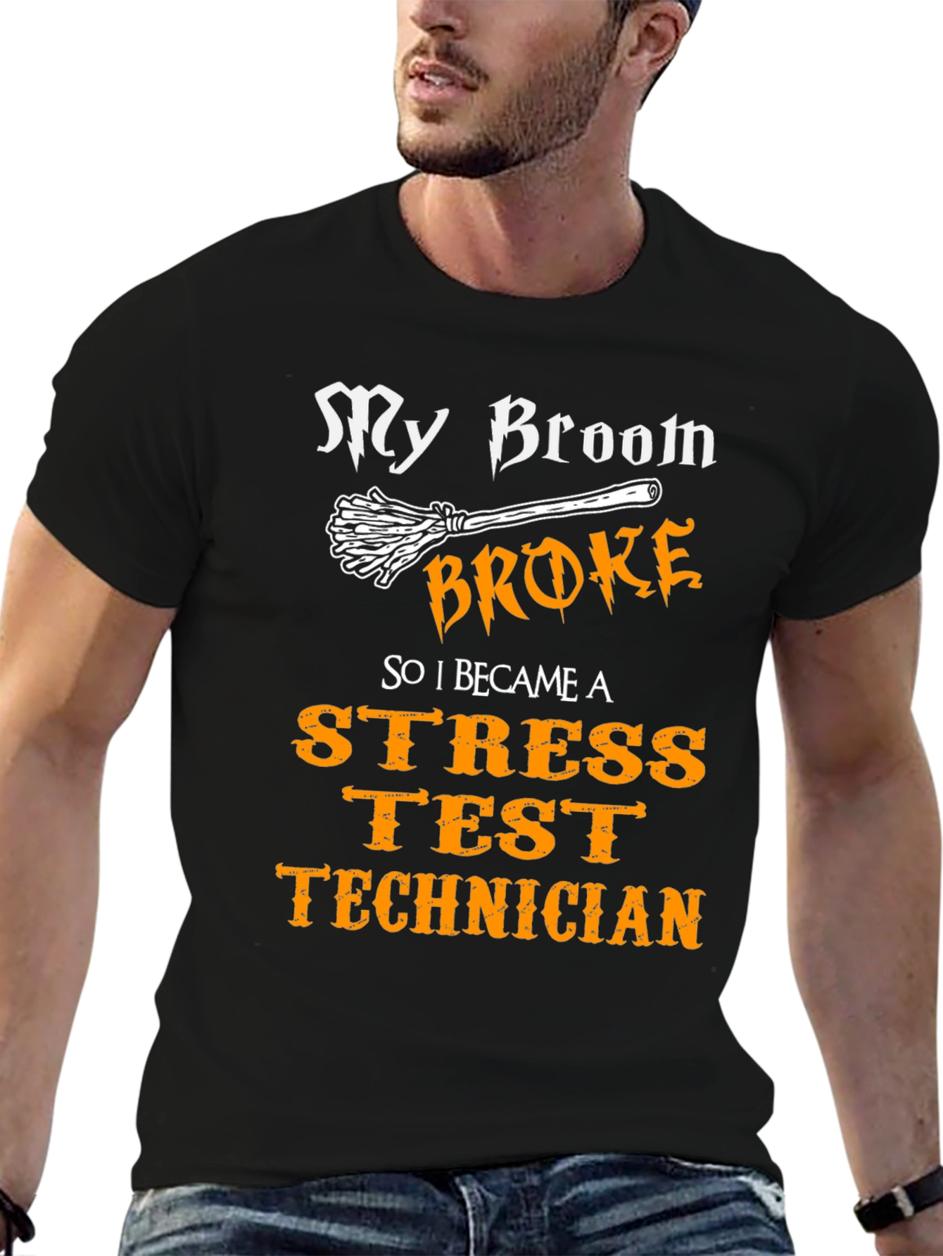 Stress Test Technician T-Shirt - Broom Broke