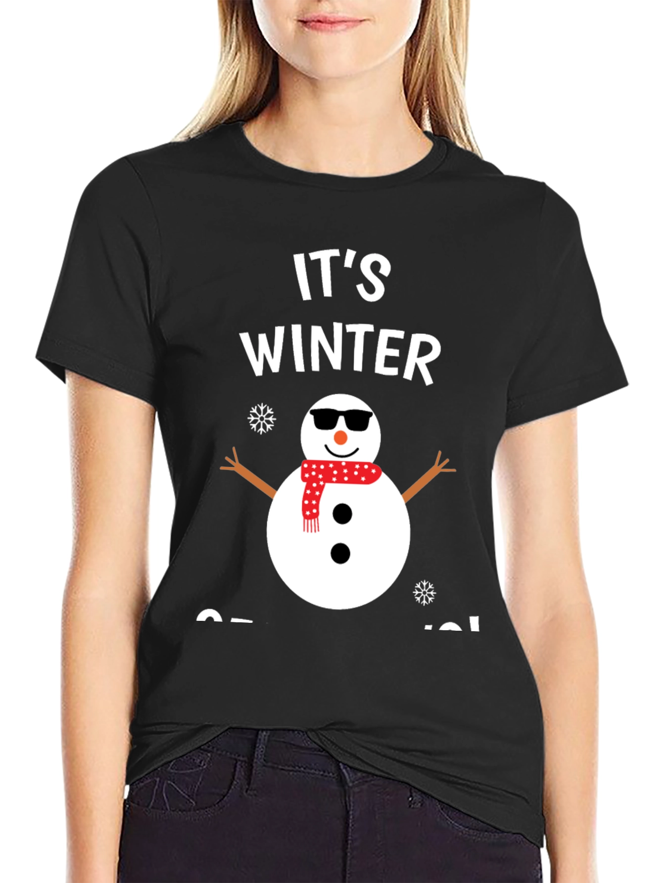 Its Winter Somewhere Snowman Graphic Tee