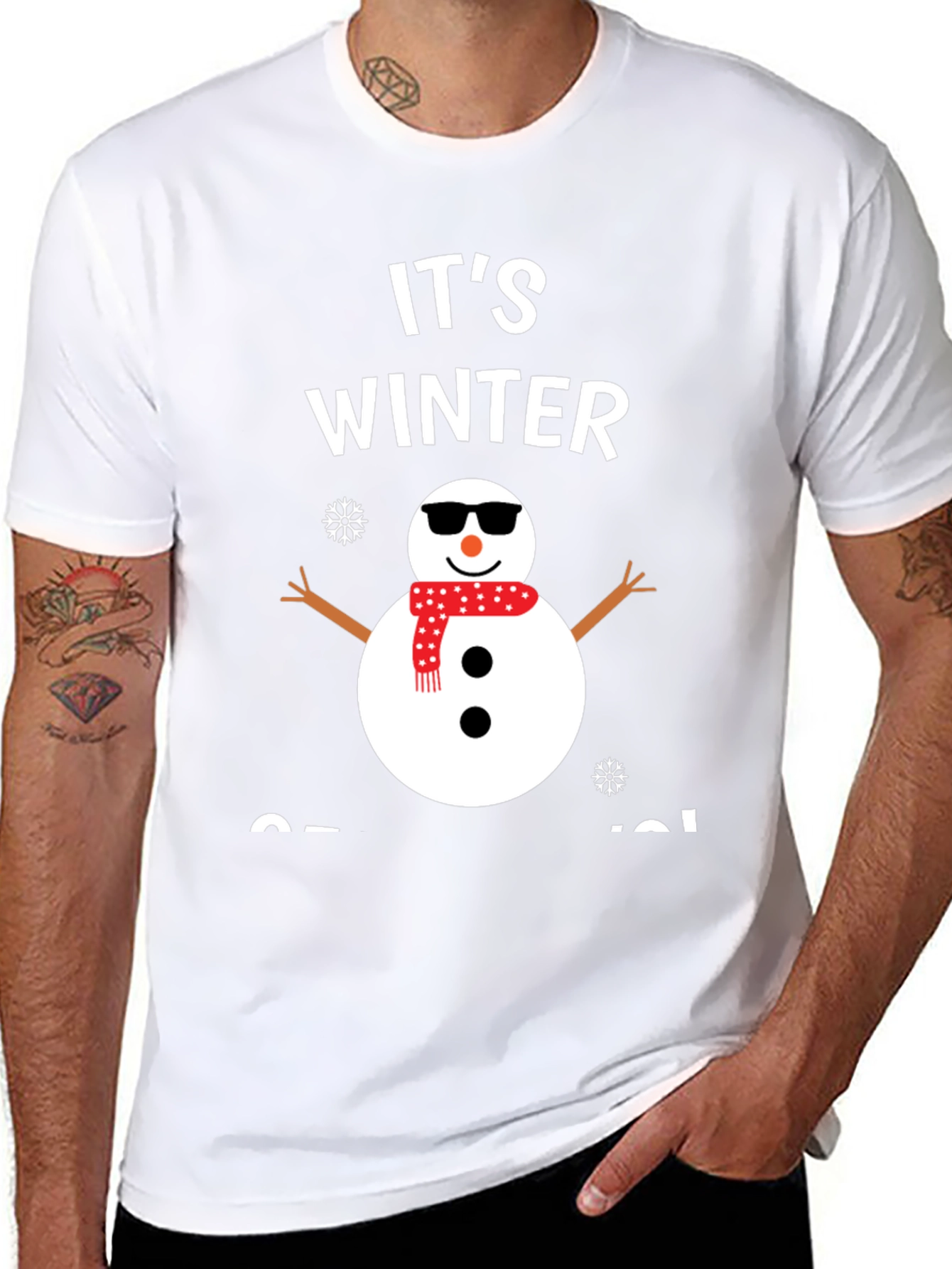 Its Winter Somewhere Snowman Graphic Tee