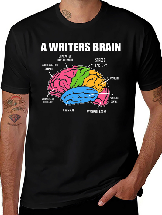 Writers Brain T-Shirt - Funny Novelist Tee