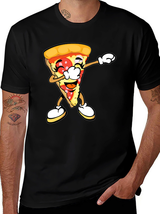 Pizza Slice Dab Graphic T-Shirt - Unisex Black Tee