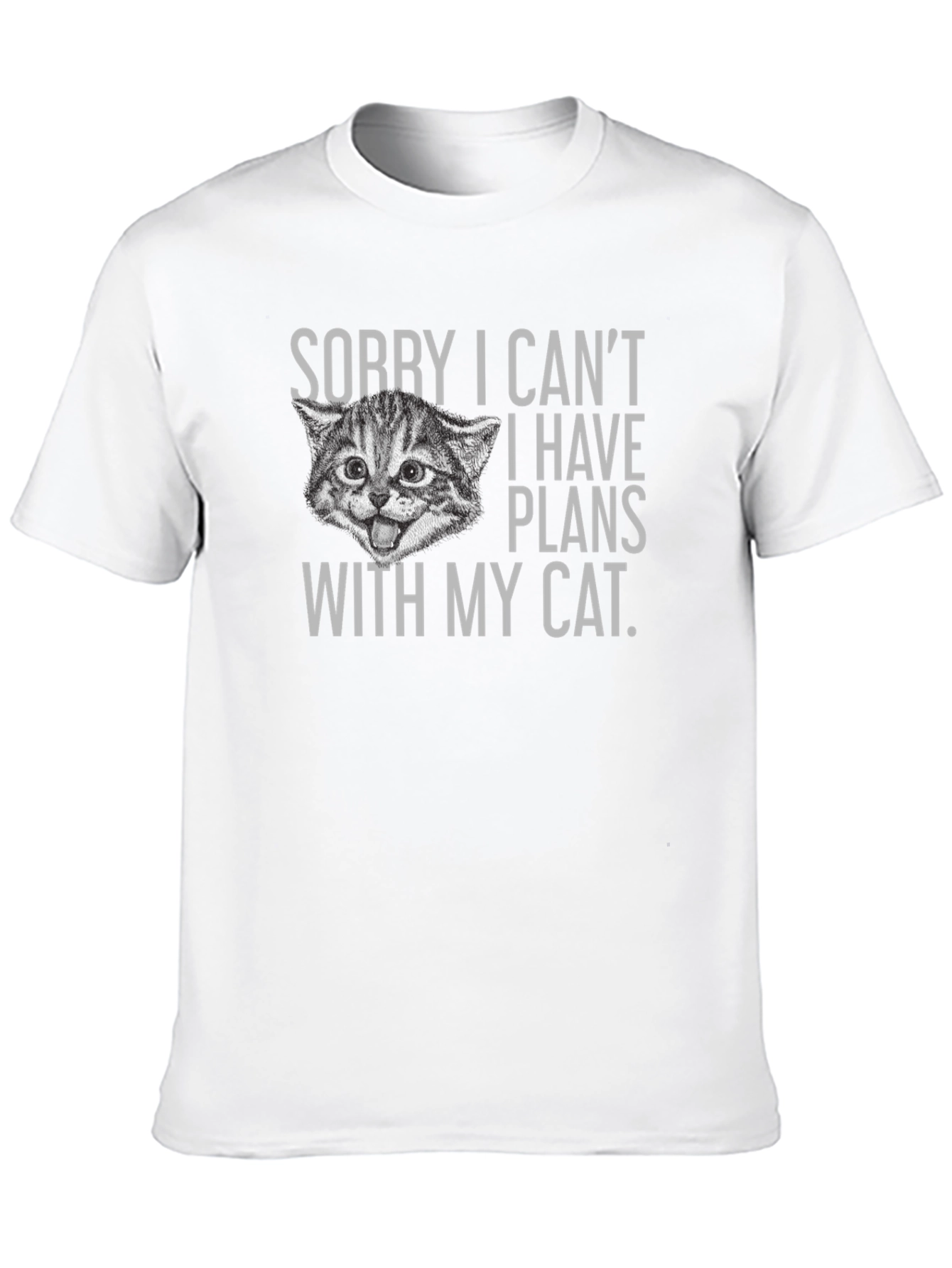 Funny Cat Plans Graphic Tee - Black Cotton T-Shirt