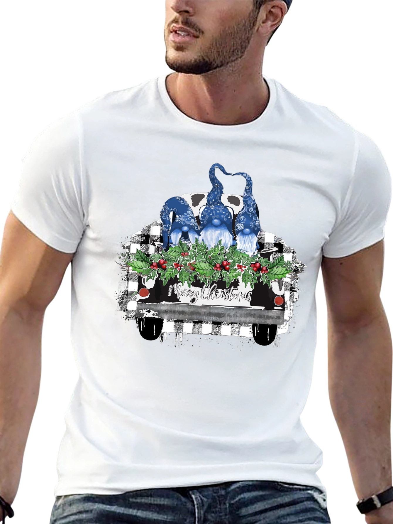 Merry Christmas Gnomes on Truck T-Shirt