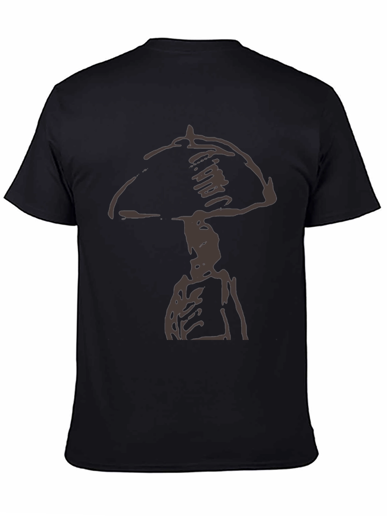 Abstract Graphic Tee - Black Cotton Casual Shirt