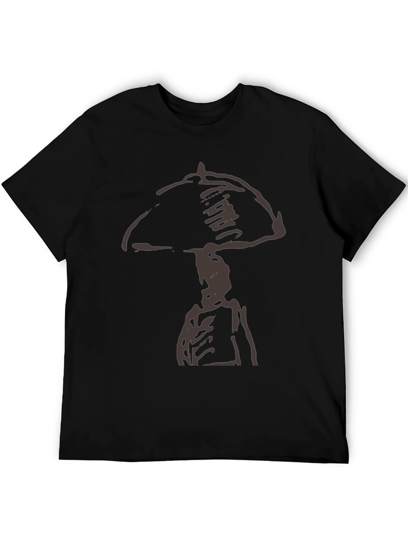 Abstract Graphic Tee - Black Cotton Casual Shirt