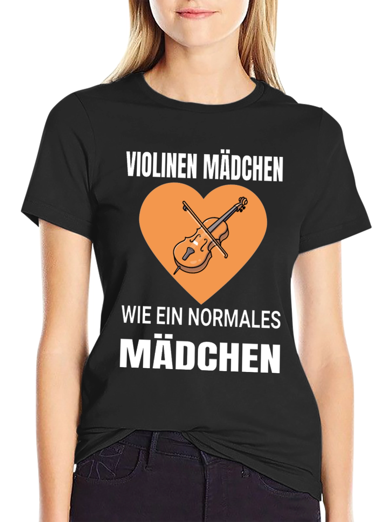 Violinen Madchen T-Shirt - Music Lover Tee