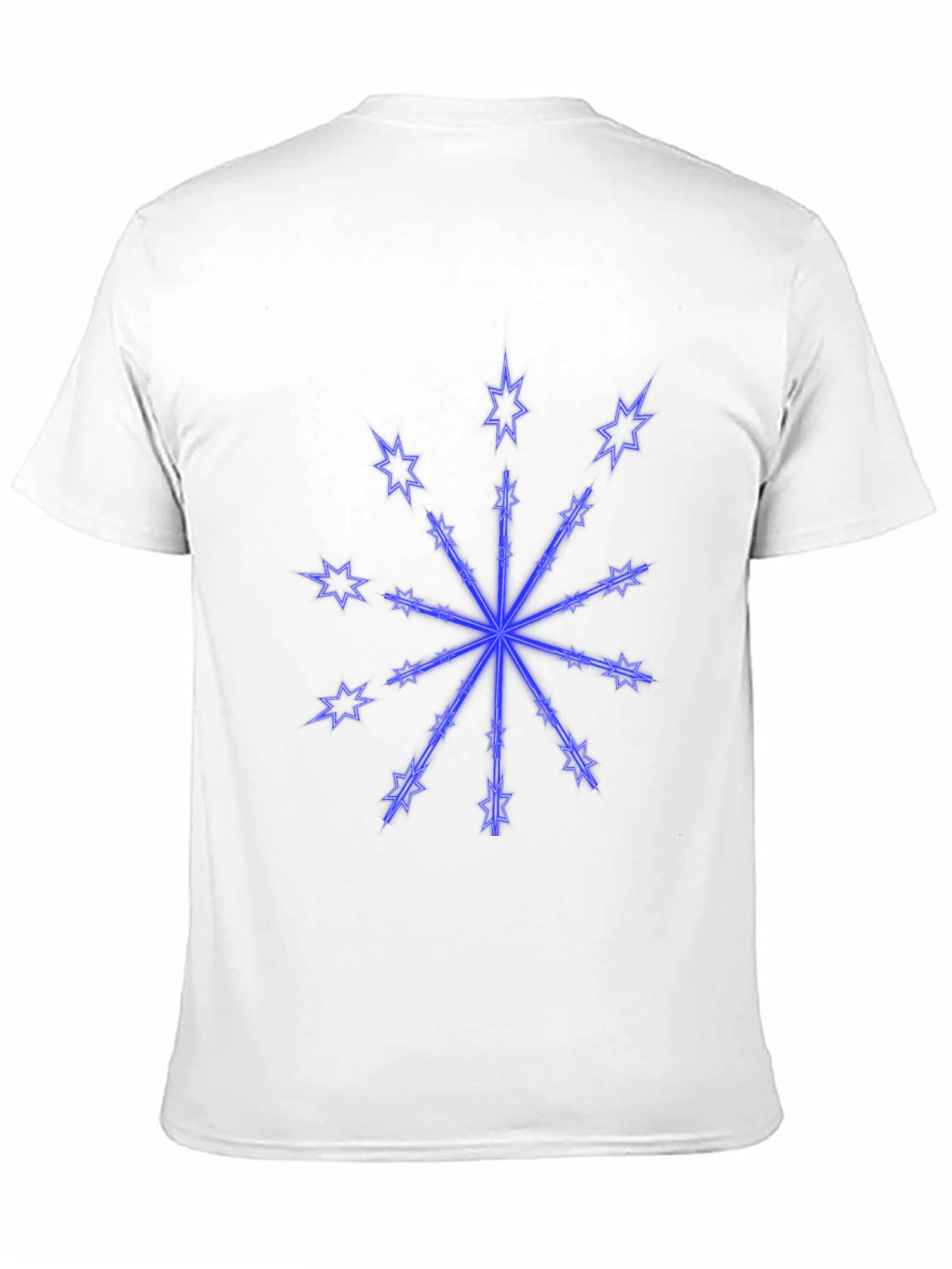 Black T-Shirt with Neon Star Design