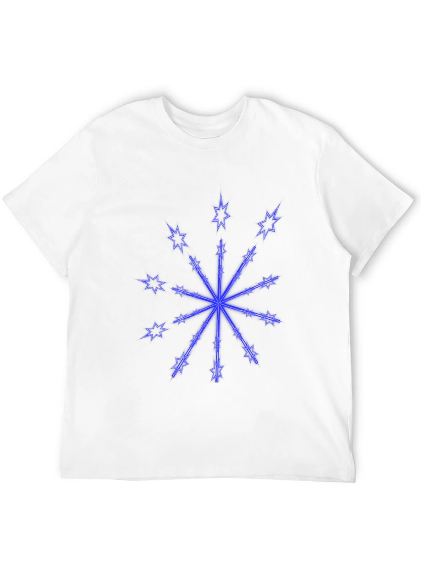 Black T-Shirt with Neon Star Design