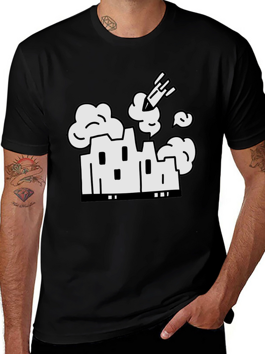 Factory Bombing Graphic T-Shirt - Black