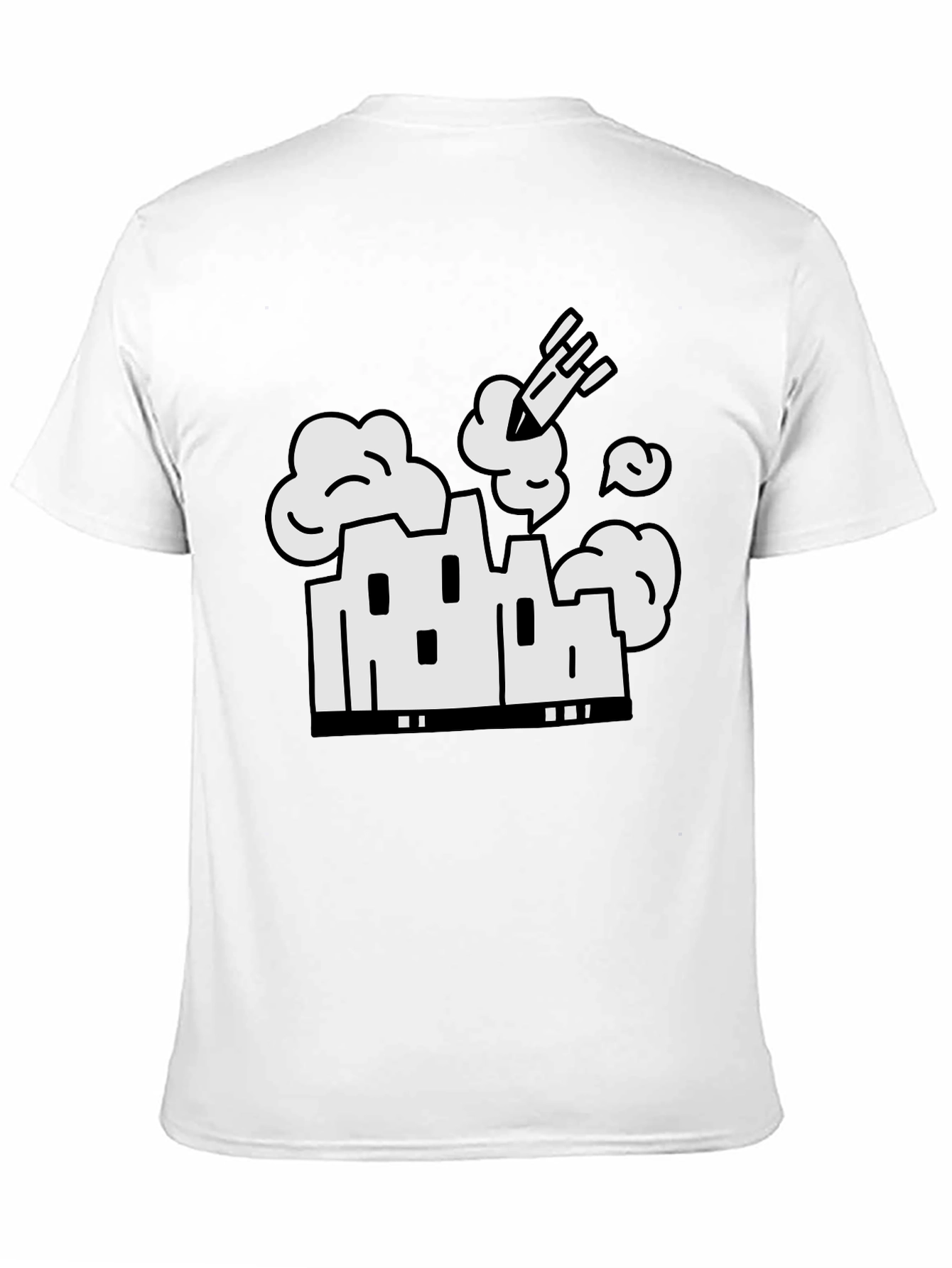 Factory Bombing Graphic T-Shirt - Black