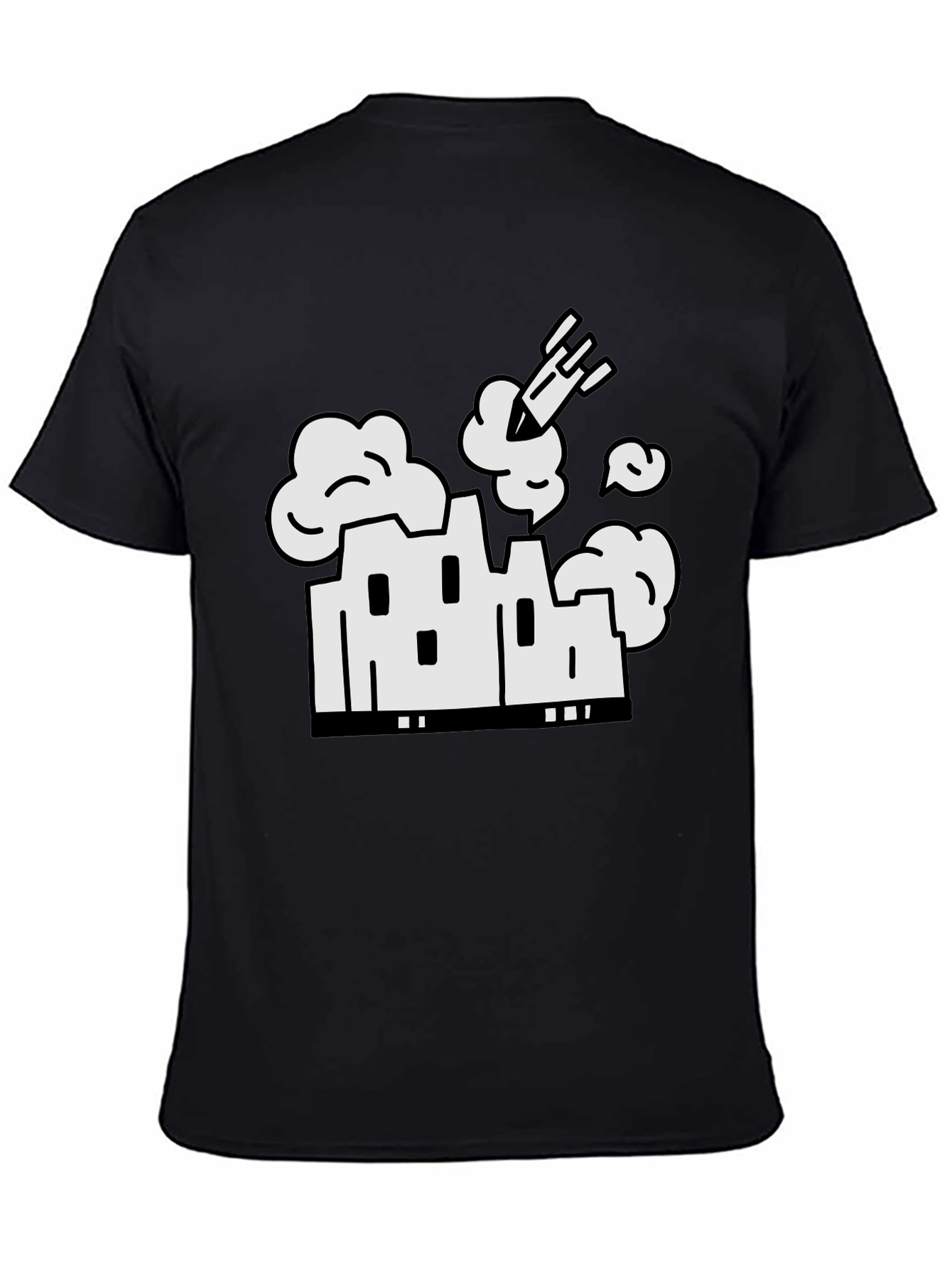 Factory Bombing Graphic T-Shirt - Black