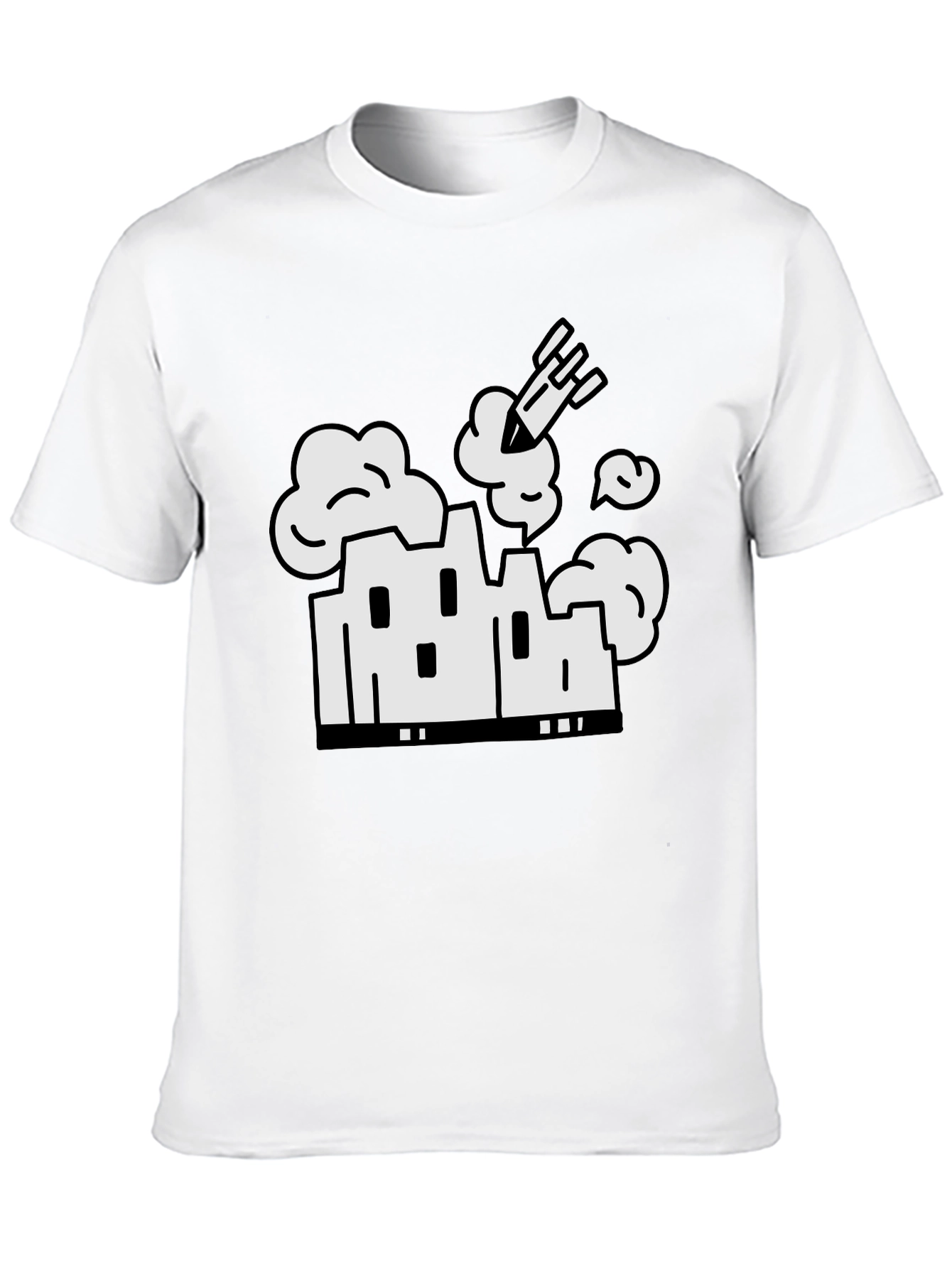 Factory Bombing Graphic T-Shirt - Black