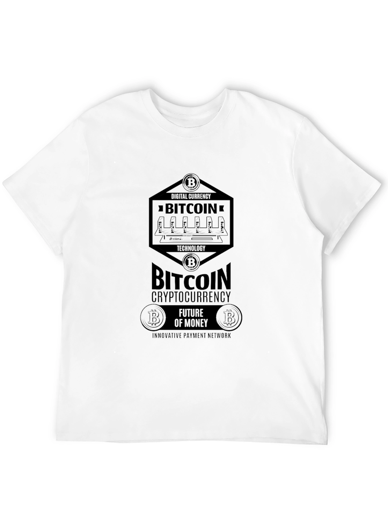 Bitcoin Cryptocurrency Black Graphic T-Shirt