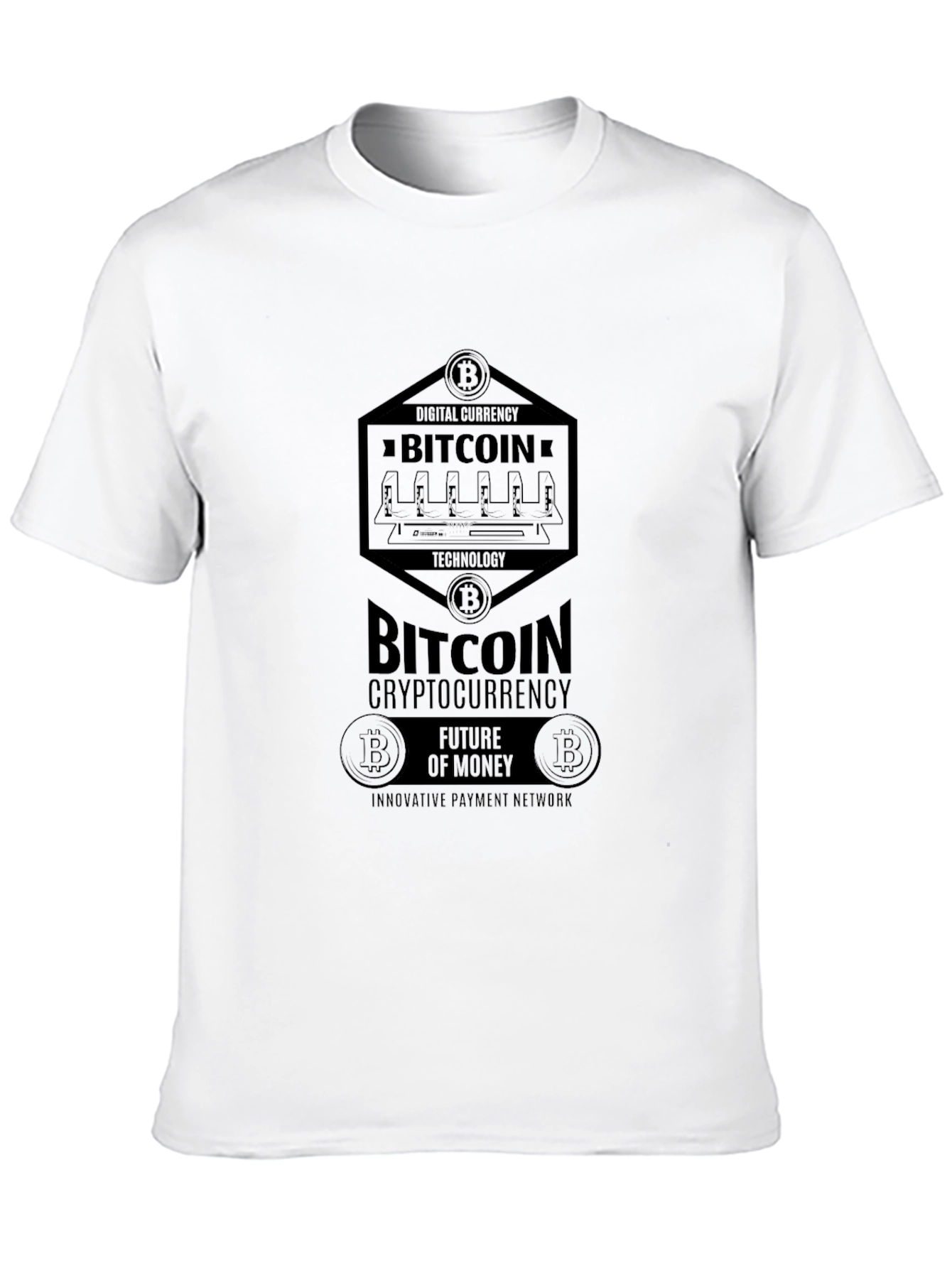 Bitcoin Cryptocurrency Black Graphic T-Shirt
