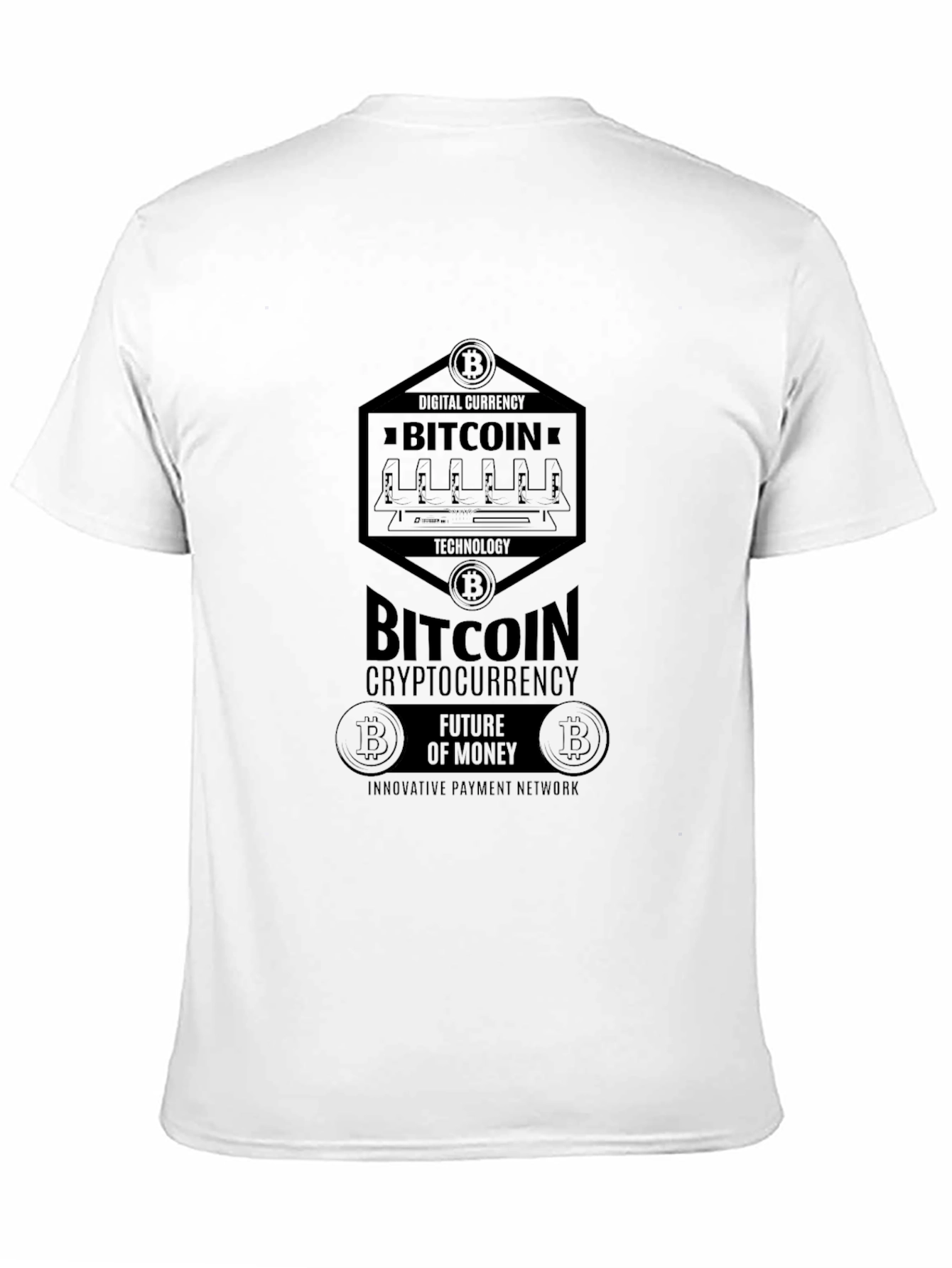 Bitcoin Cryptocurrency Black Graphic T-Shirt