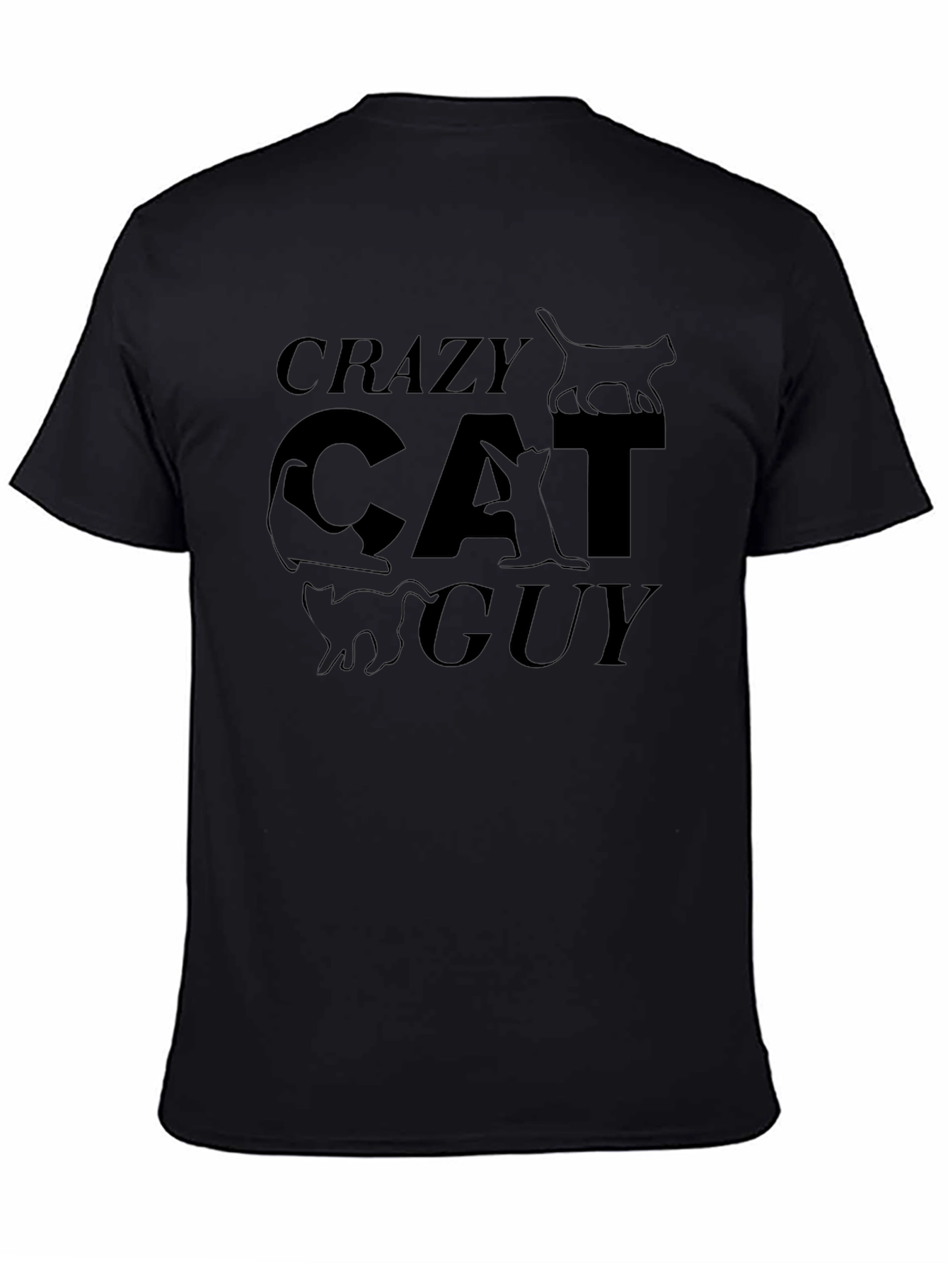 Crazy Cat Guy T-Shirt - Black