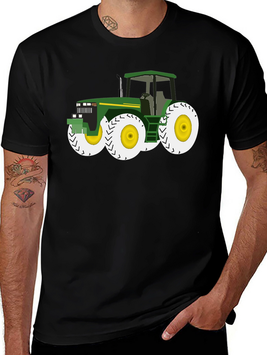 Tractor Graphic Tee - Black Cotton Blend