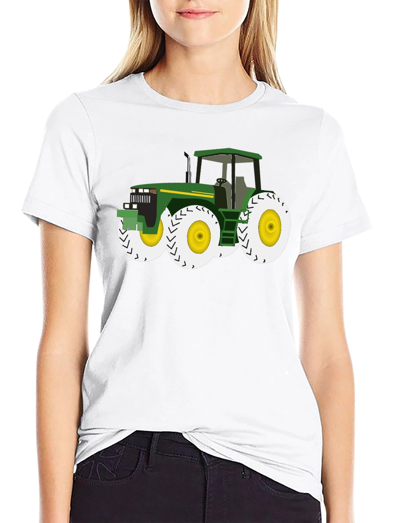 Tractor Graphic Tee - Black Cotton Blend