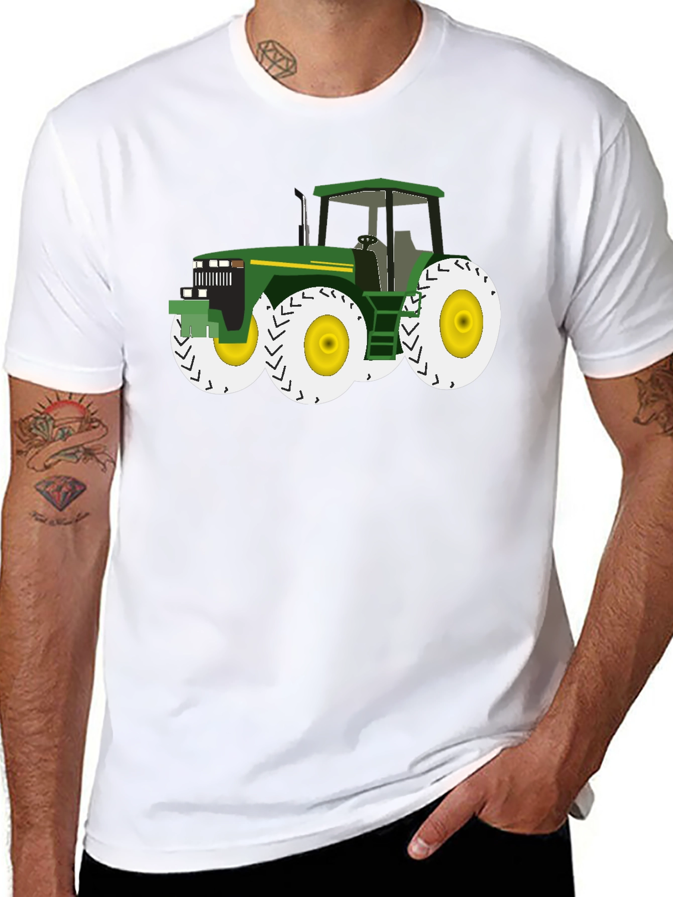 Tractor Graphic Tee - Black Cotton Blend