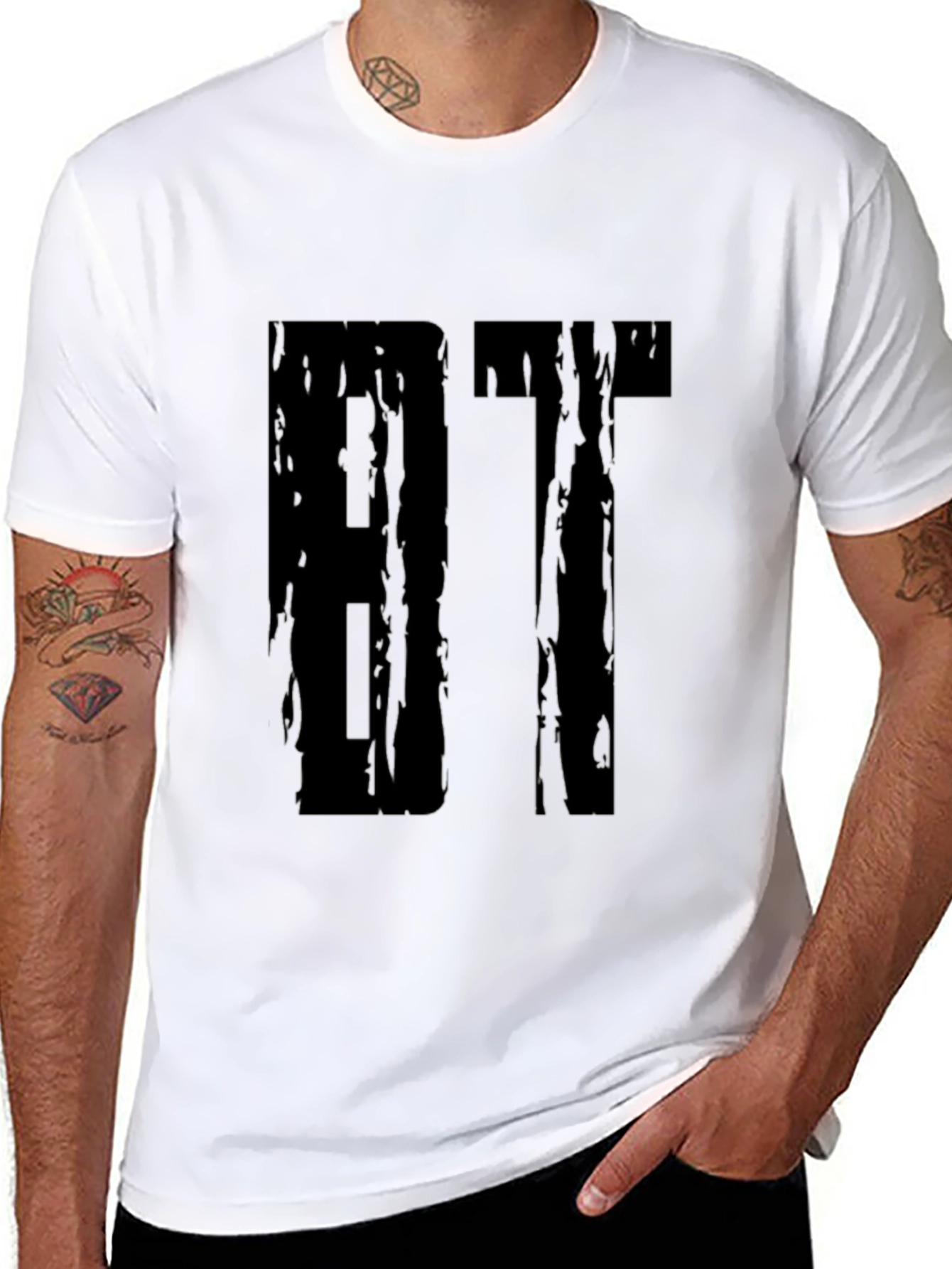 Distressed BT Graphic Black T-Shirt