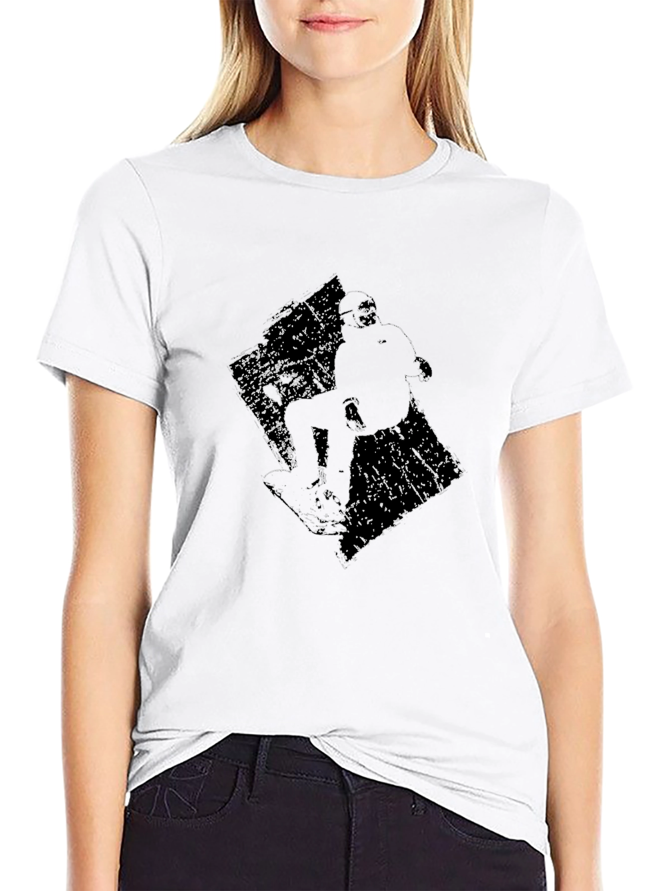 Skateboarder Graphic Tee - Black Cotton T-Shirt