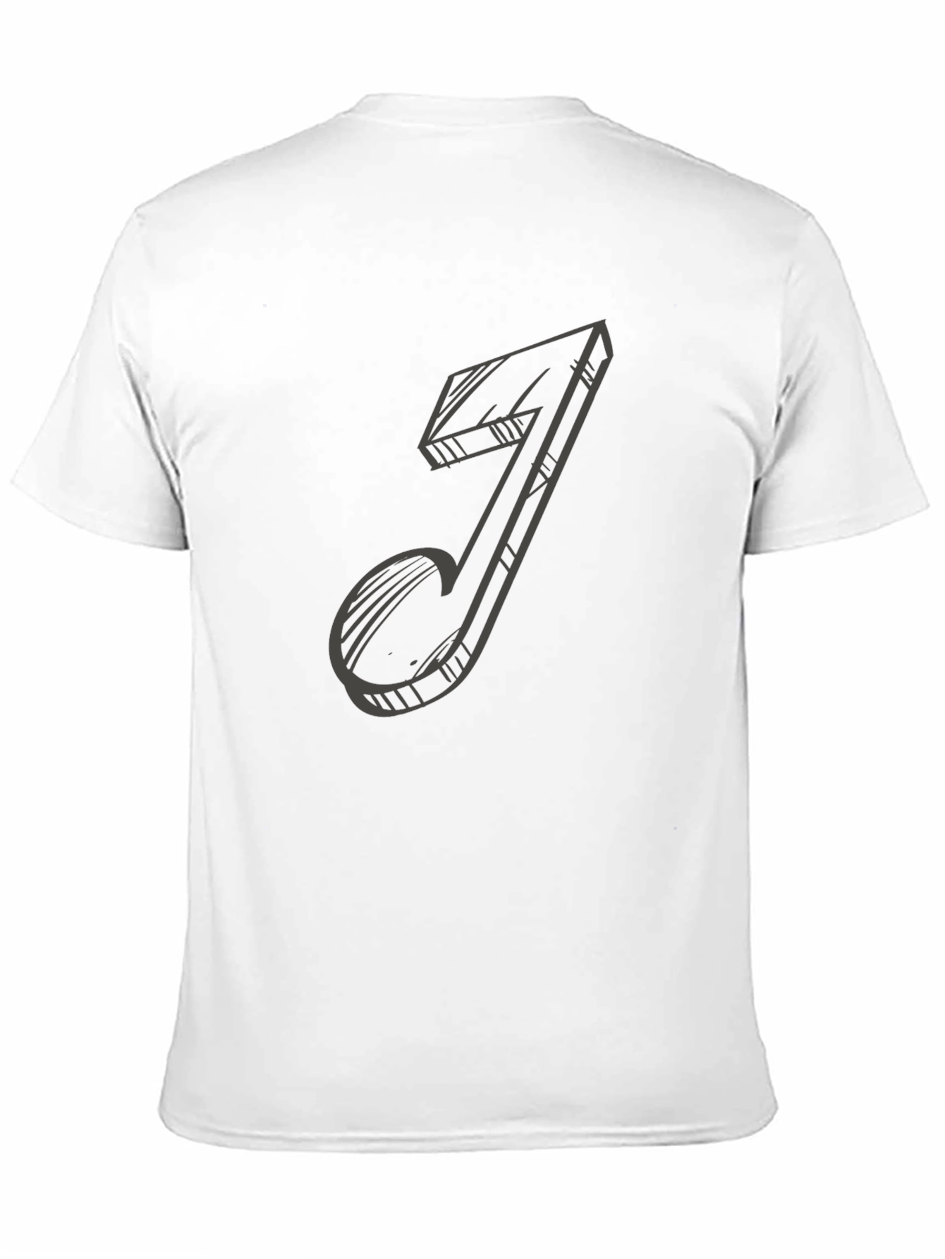 Music Note Sketch Black T-Shirt