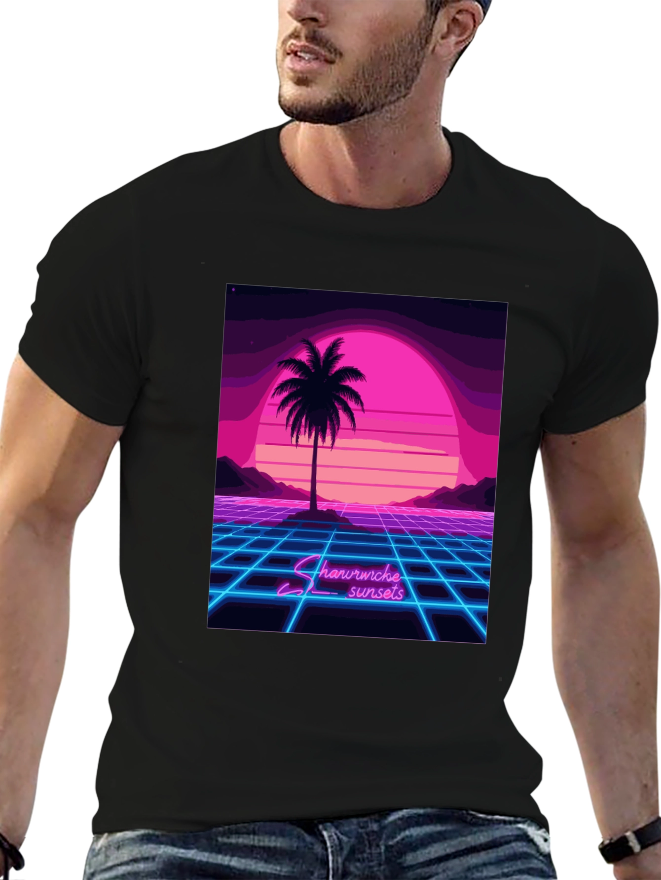 Retro Sunset Palm Tree T-Shirt