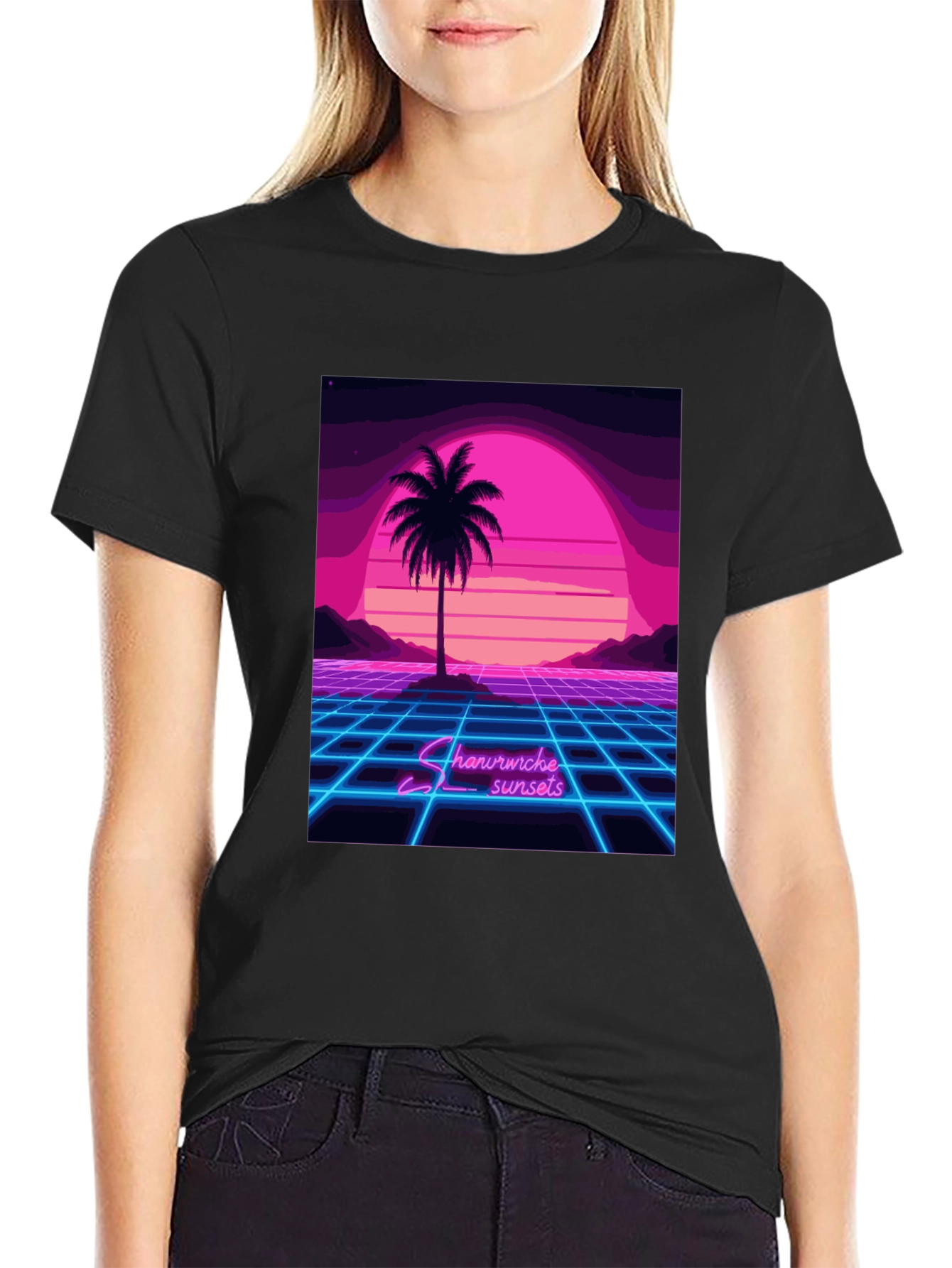 Retro Sunset Palm Tree T-Shirt