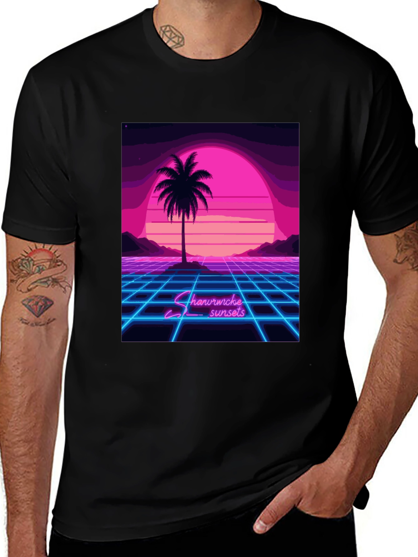 Retro Sunset Palm Tree T-Shirt
