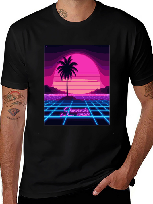 Retro Sunset Palm Tree T-Shirt